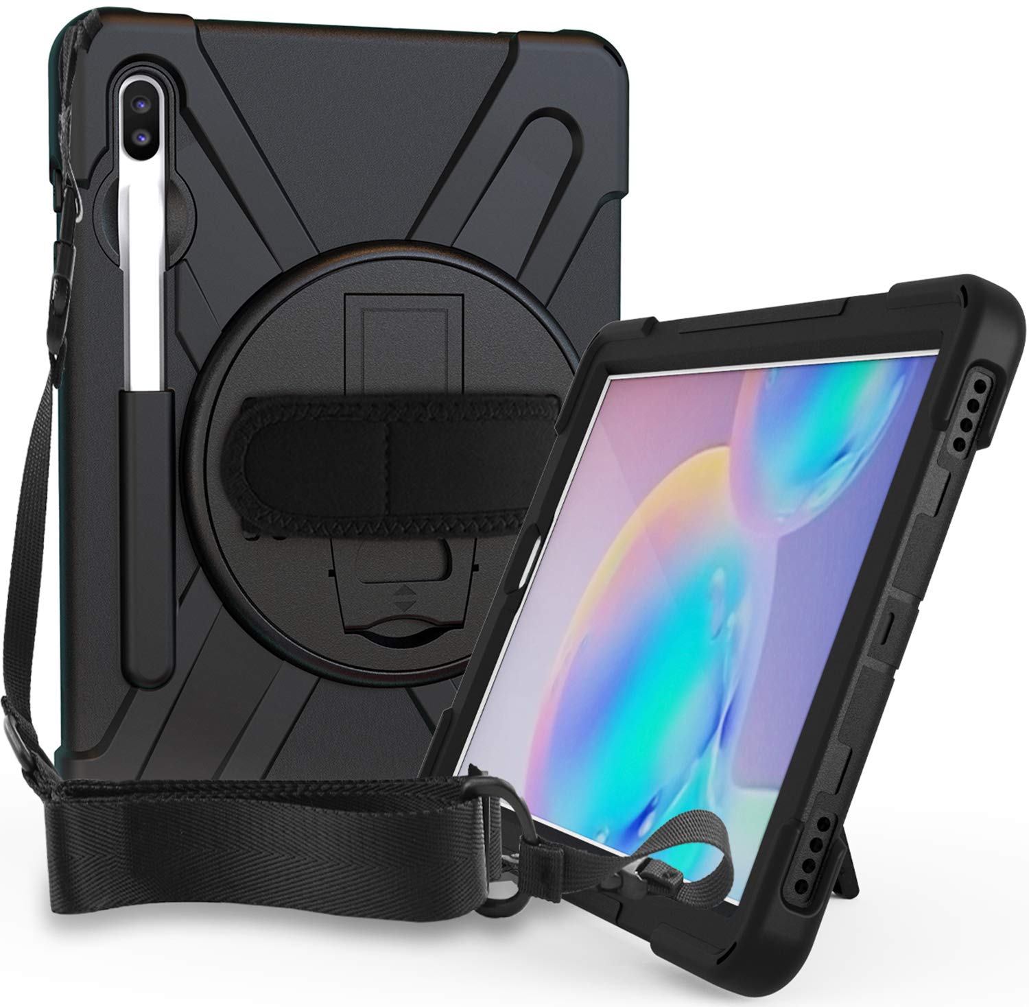 ProCase Galaxy Tab S6 10.5    2019 Case with S Pen Holder (Model SM-T860/T865/T867), Rugged Heavy Duty Shockproof Cover with Han