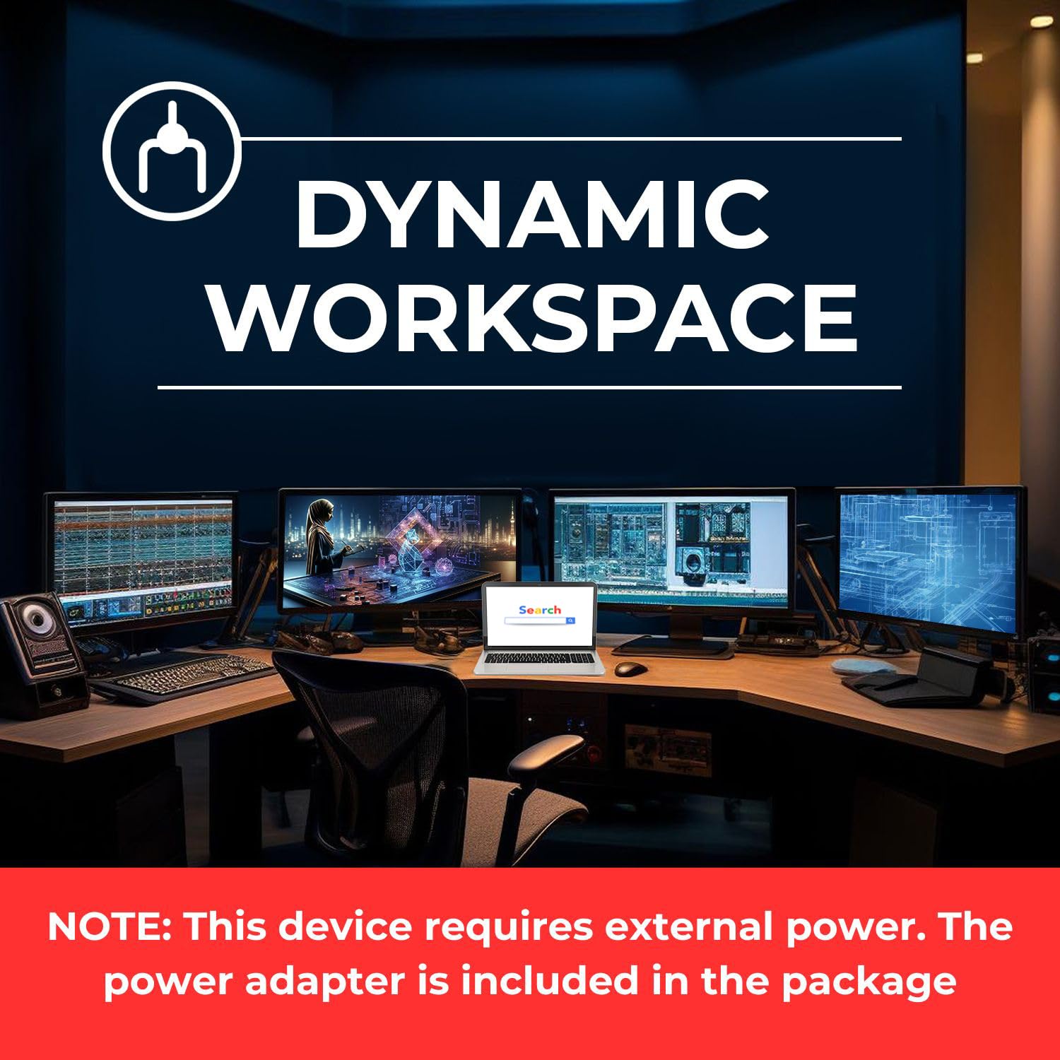 Orei Splitextend Hdmi Splitter Extended Display For Quad Monitor - Multi-Monitor Display 5 Separate Screens - Usb-C Adapter To H