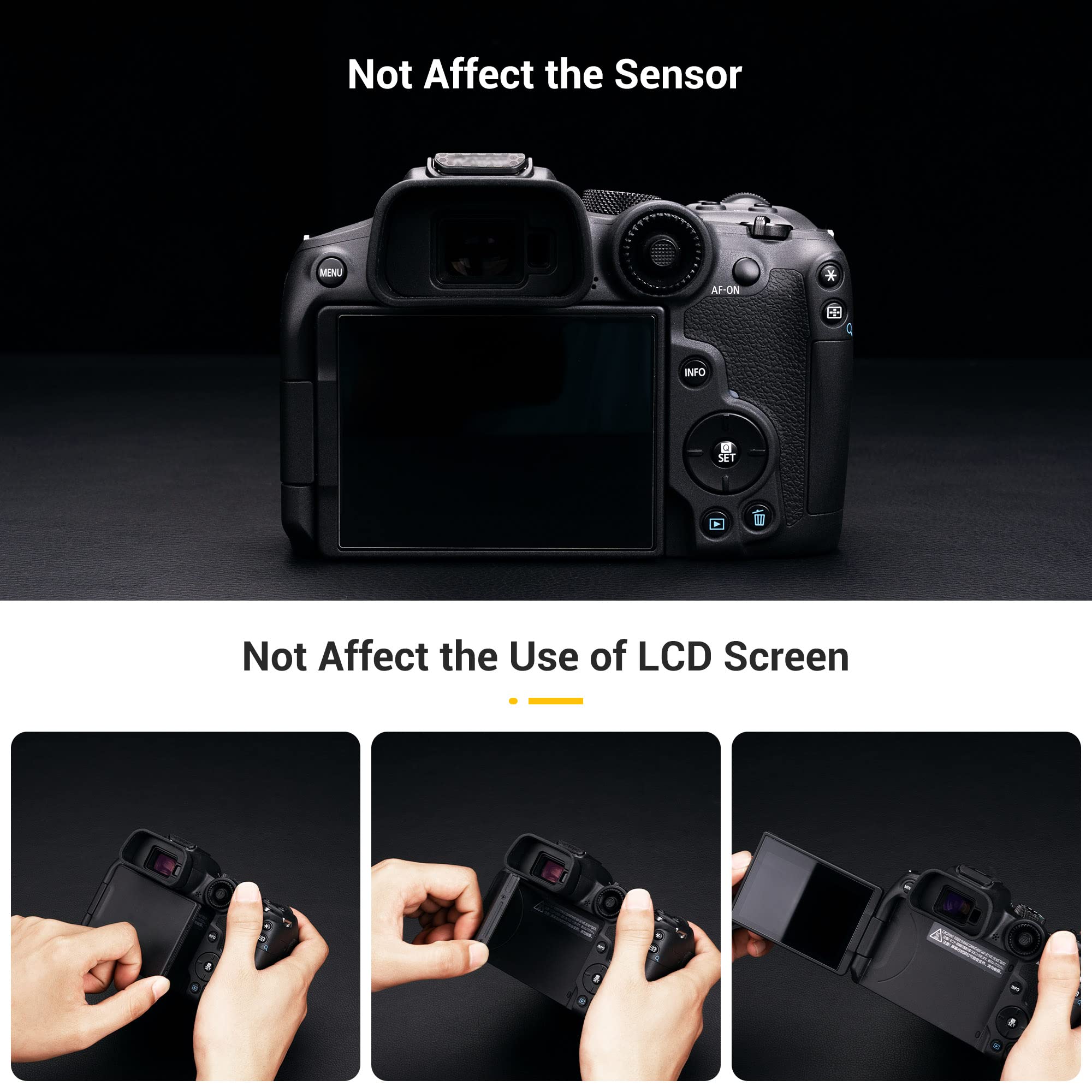 KIWIFOTOS EOS R7 Eyecup - Soft Silicone Eyepiece for Canon R7 Camera, Comfortable for Eyeglass Wearers, Extended Long Design