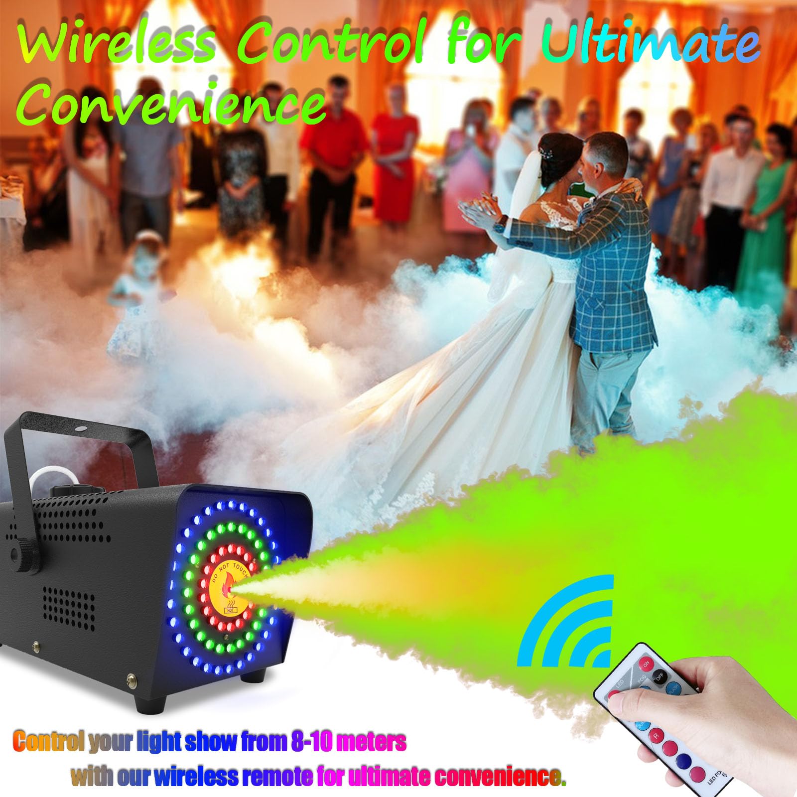 Imone Christmas Fog Machine 72 Led In Circle For Dazzling Effects,Smoke Machine,Fog Machine With Remote Control,Fog Machine Outd