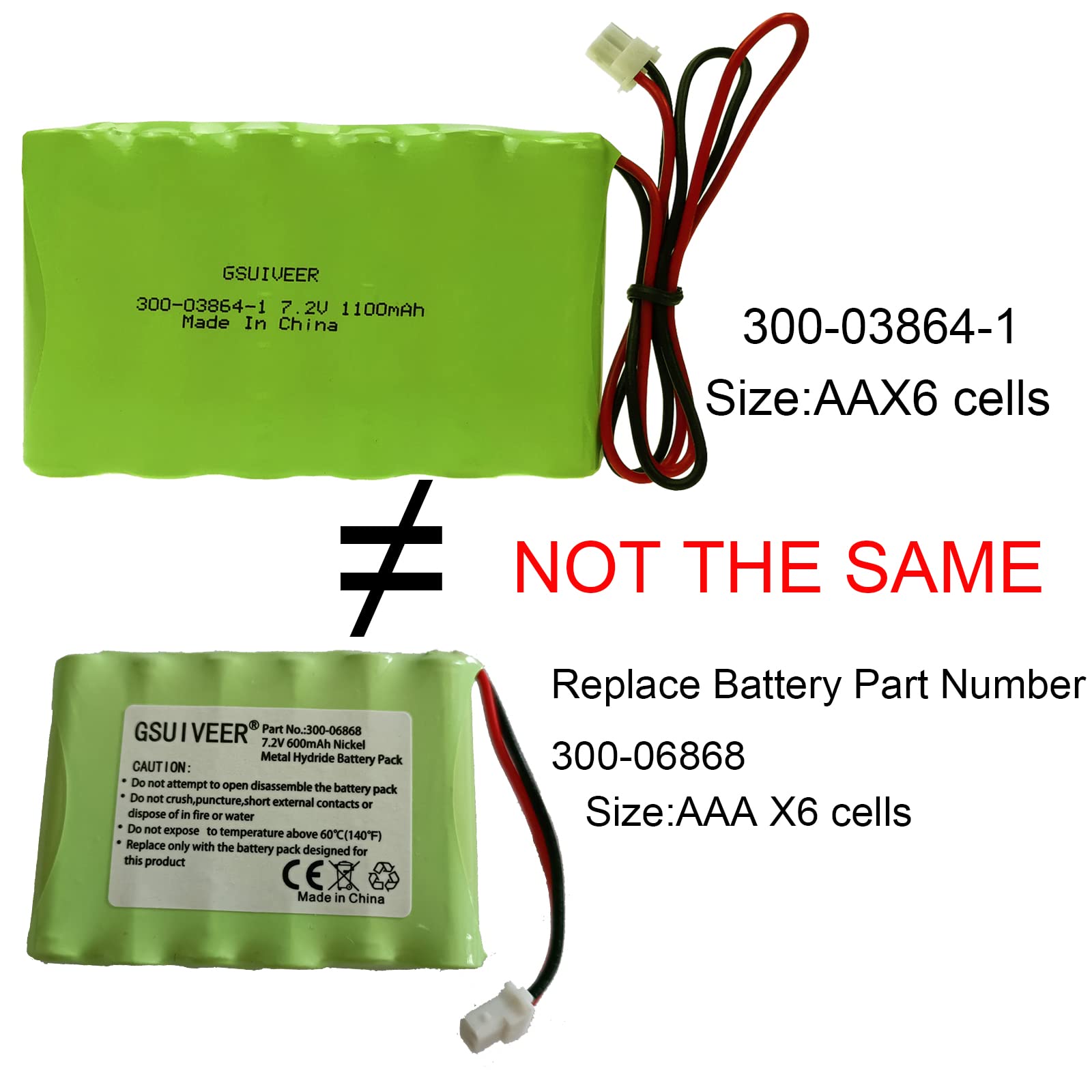 Gsuiveer 300-03864-1 Battery 7.2V 1100Mah Compatible With Honeywell Alarm Lynx Walynx-Rchb-Sc Honeywell Lynx Touch K5109, L3000,