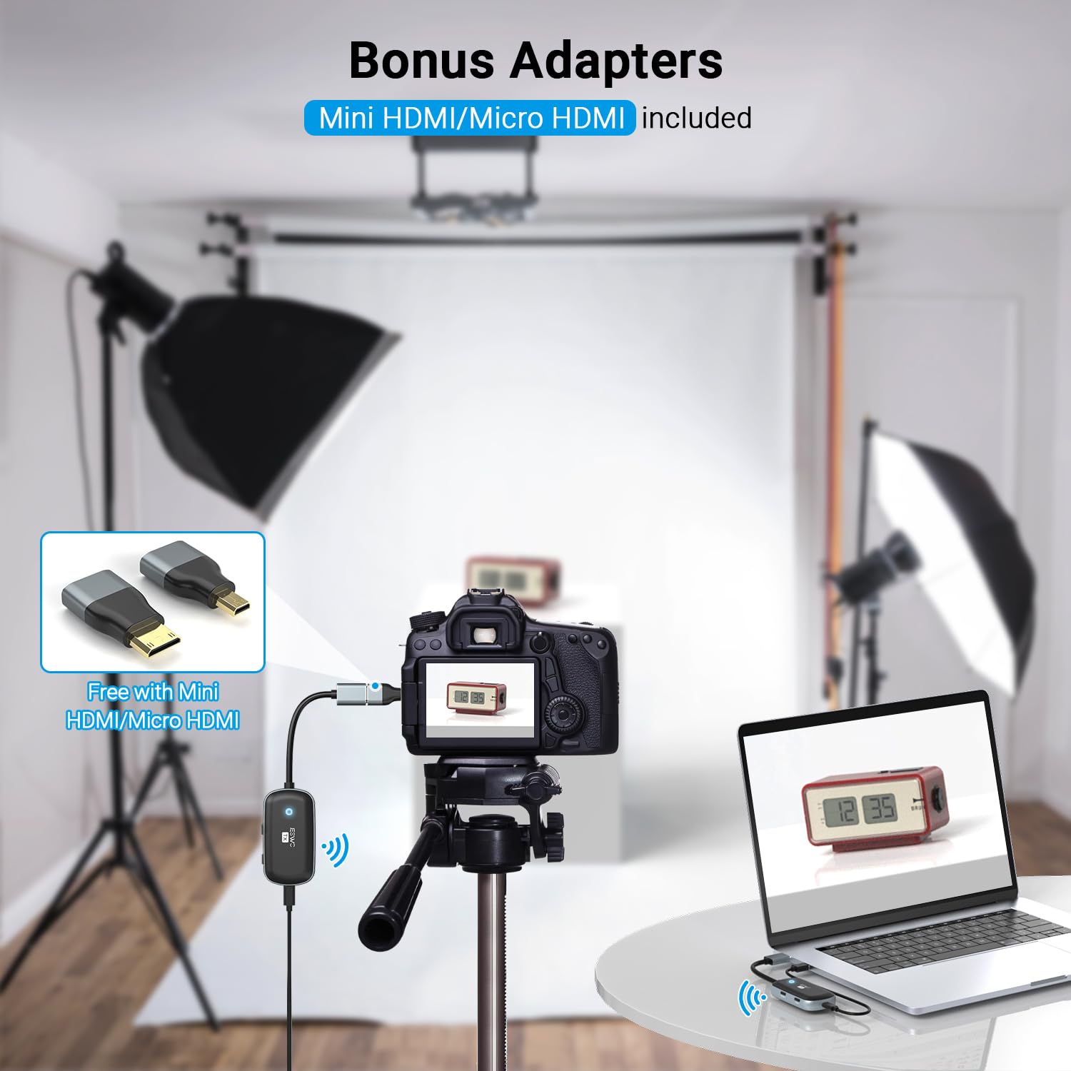 Wireless Hdmi Transmitter And Receiver, Jeswo Wireless Hdmi Extender 1080P Supported, Plug & Play, Portable 2.4G/5G, 4K Decoding