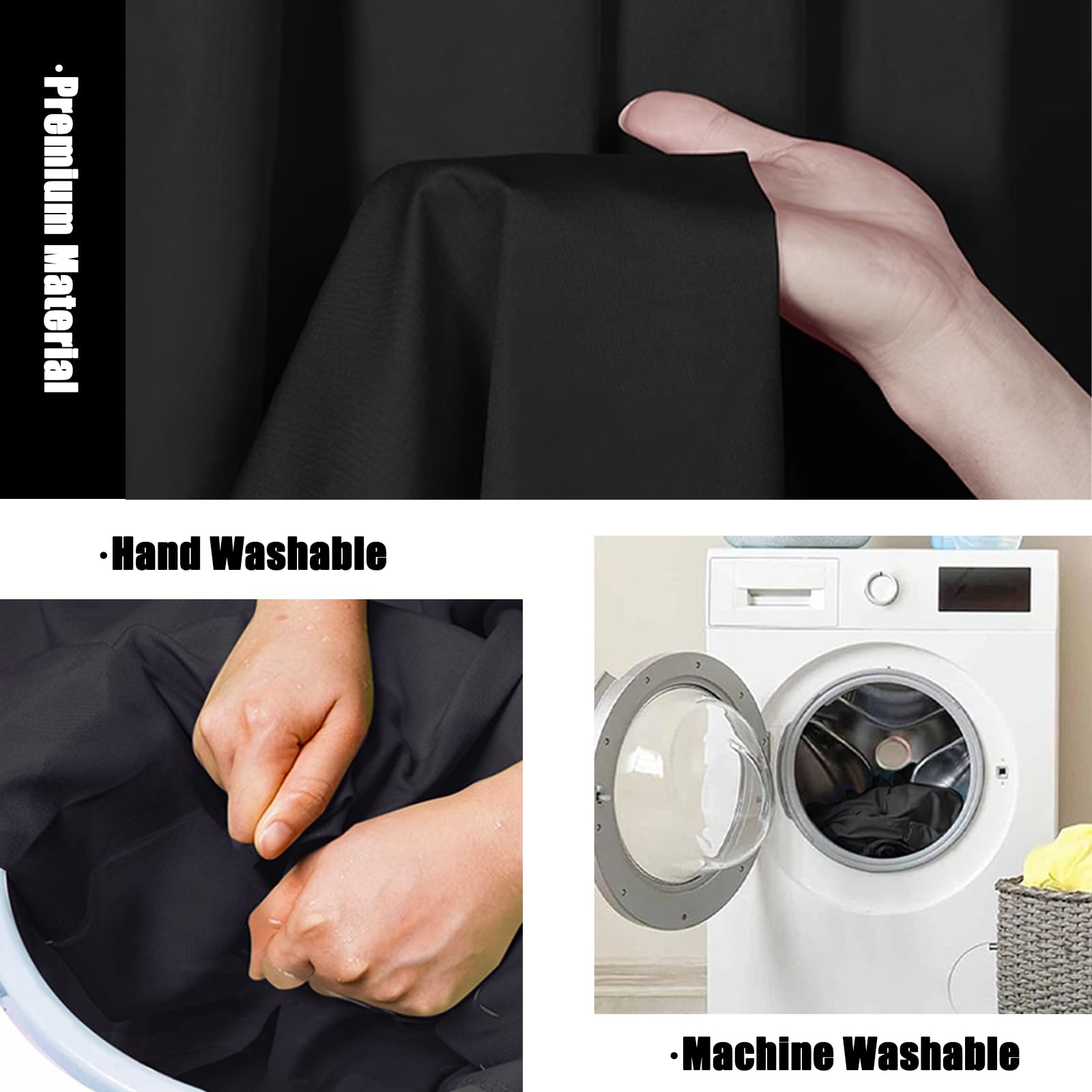 Beiyang Black 10 X 20 Ft Large Photography Backdrop Screen, Black Non Reflective Fabric Wrinkle Resistance Photo Background For