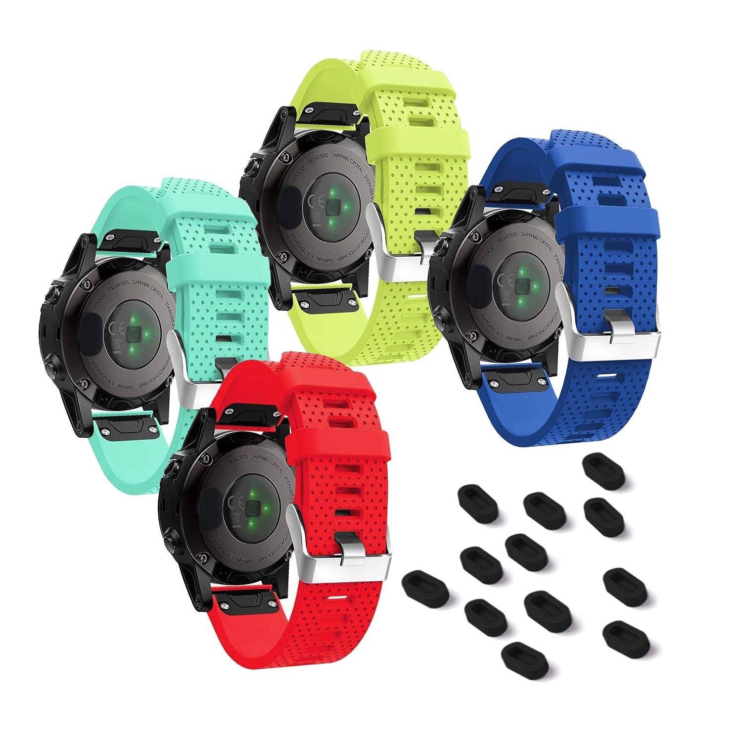 Kelifang Dust Plug 10 Pack Garmin Fenix 7/7S/7X Solar/5/5S/5X/6/6S/6X/6 Pro/6S Pro/6X Pro, Silicone Anti Dust Cap Charger Port P