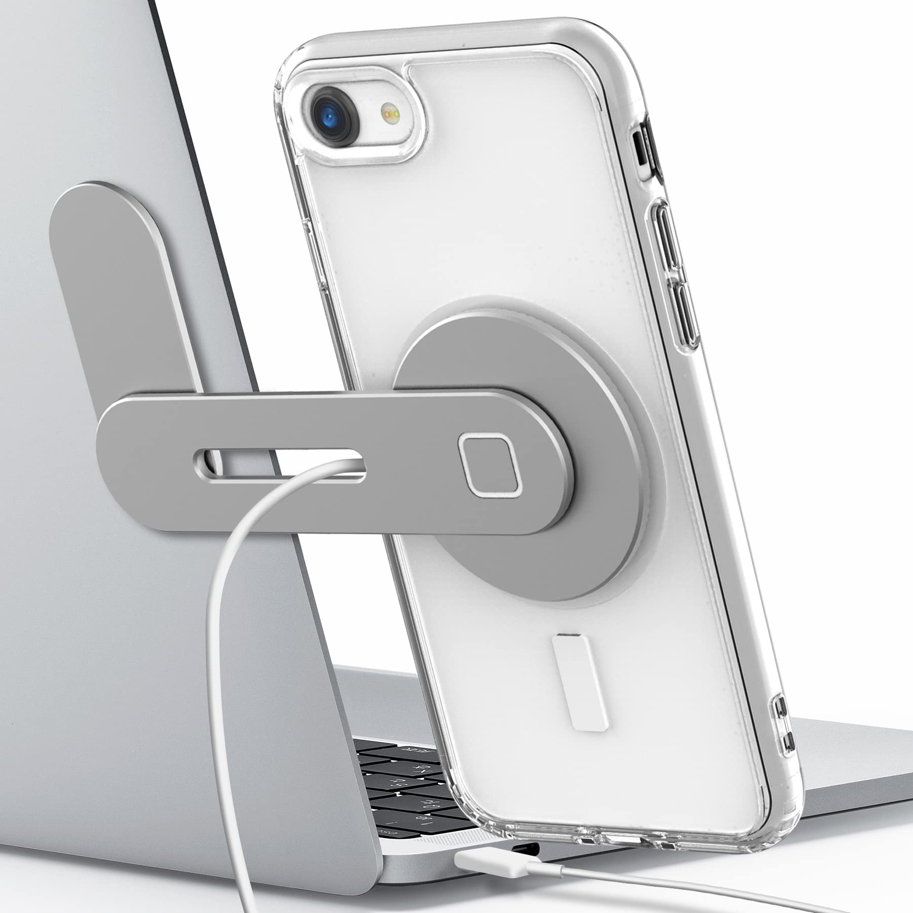 GALVANOX MagSafe Desktop/Laptop Charger Stand - Magnetic Wireless Charging for iPhone 12/13/14 (15W) Desktop Computer Phone Hold