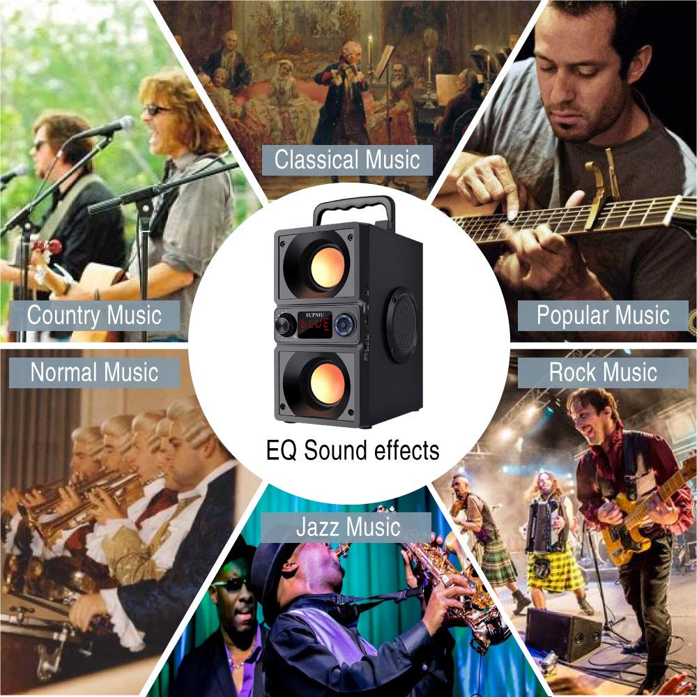 Bluetooth Speaker, Portable Bluetooth Boombox With 40W (60W Peak) Stereo Dual Woofers And Dual Tweeters Wireless Home Party Spea