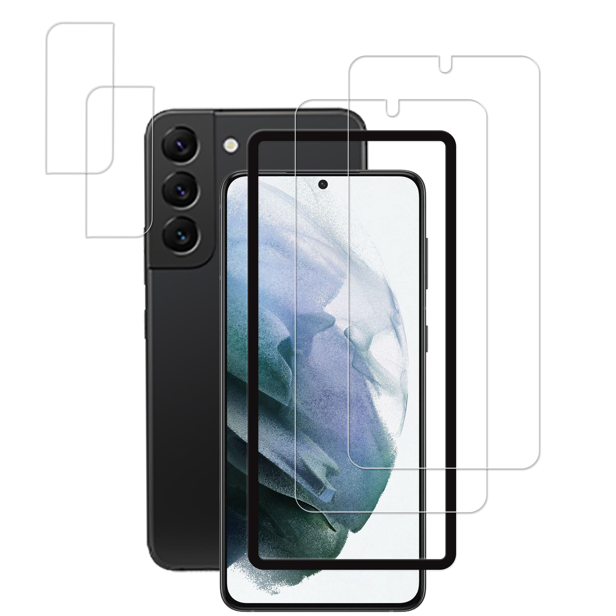 Hkkais Designed For Samsung Galaxy S21 + Plus 5G Tempered Glass Screen Protector 2 Pack Camera Lens Protector Film 2 Pack