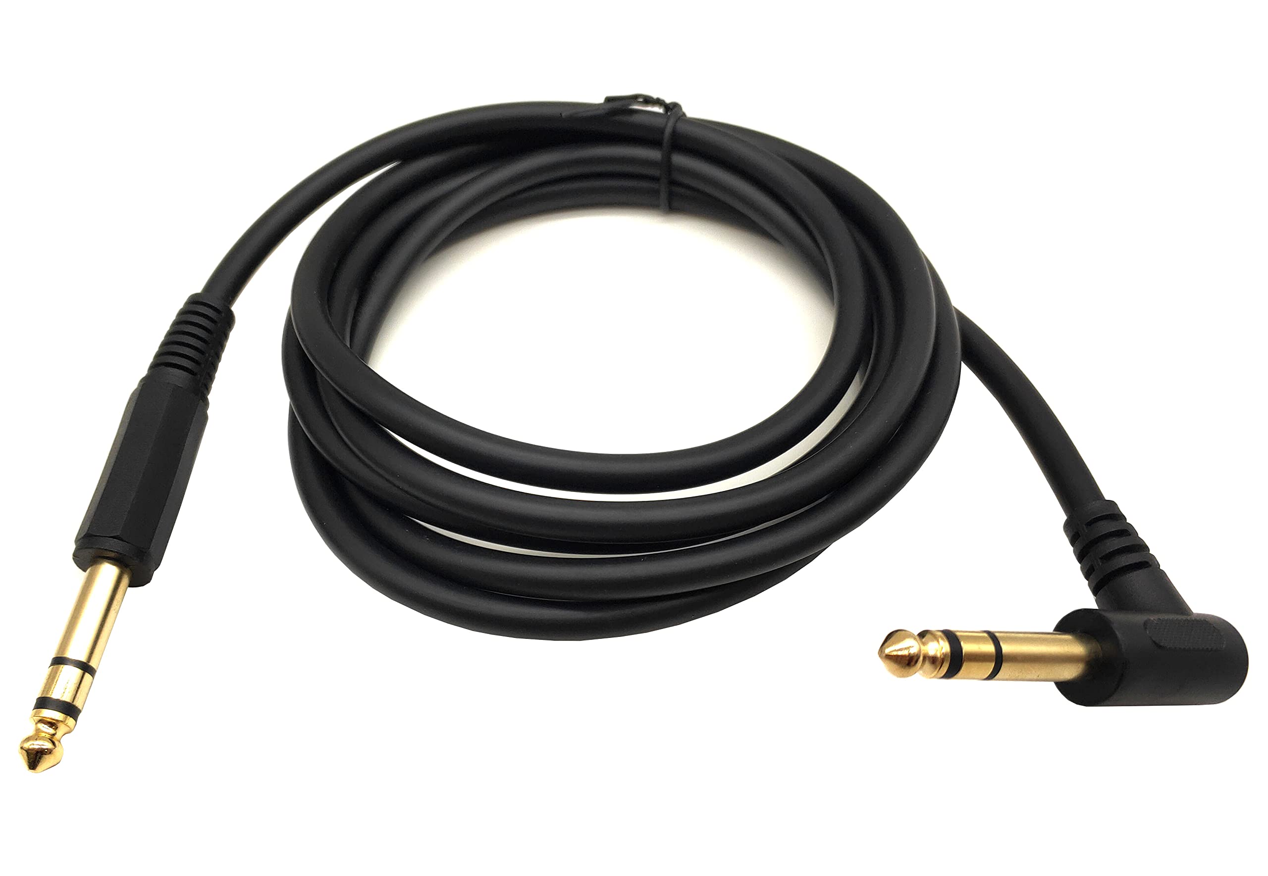 Qaoquda 1/4 Inch Guitar Instrument Cable, 6Ft 90 Degree Angle 6.35Mm Trs Jack Male To 1/4 Inch Trs Male Stereo Speaker Audio Cab