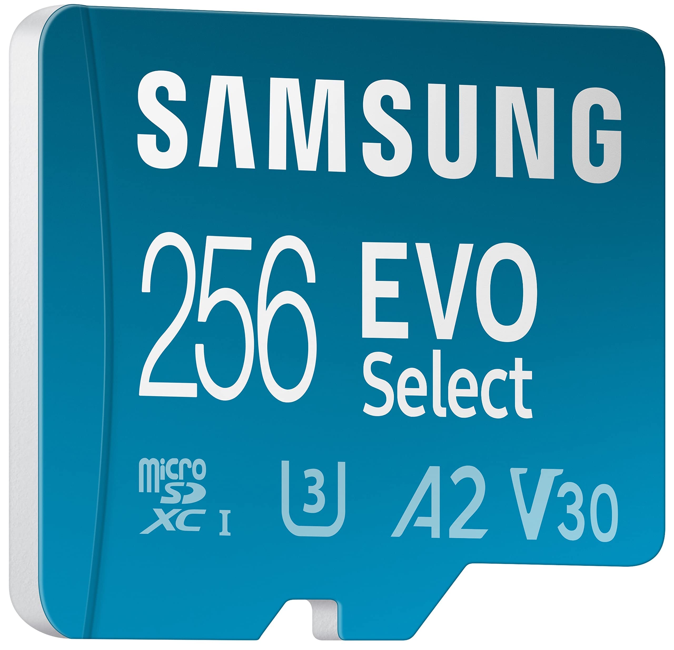 Samsung Evo Select Micro Sd-Memory-Card + Adapter, 256Gb Microsdxc 130Mb/S Full Hd & 4K Uhd, Uhs-I, U3, A2, V30, Expanded Storag