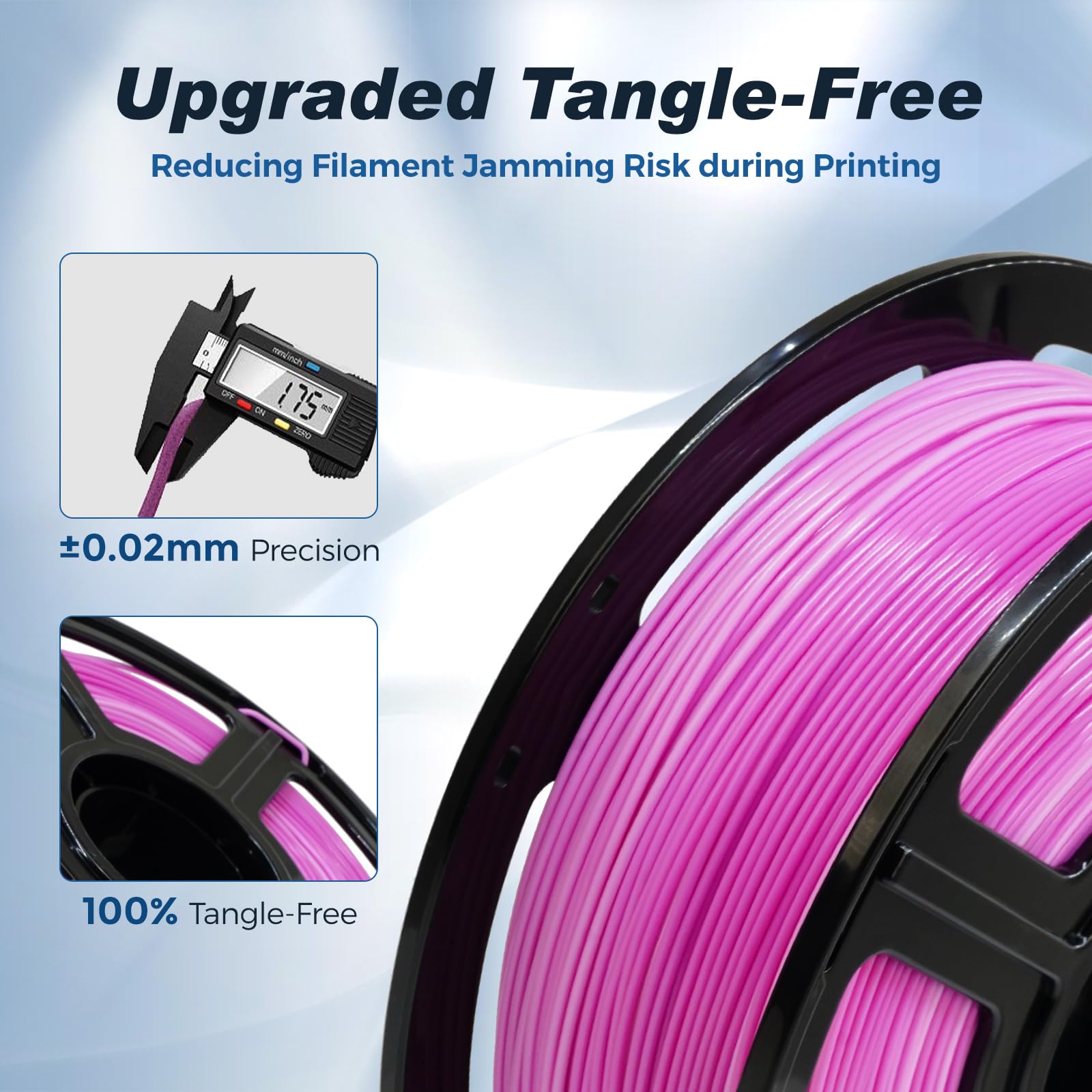 Flashforge Rapid Pla Filament 1.75Mm Pink White Gradient, 500Mm/S High Speed Printing, 3D Printer Filament 1Kg Spool, Dimensiona