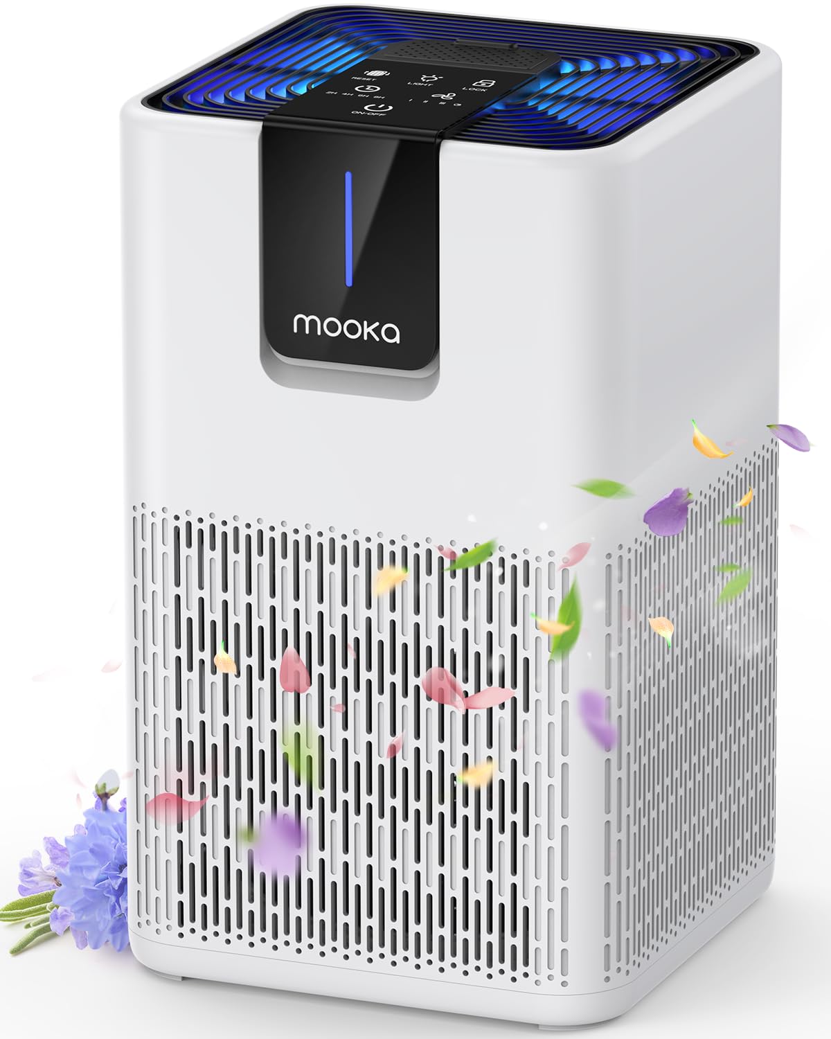 Air Purifiers For Home Large Room Up To 1250 Ft, Mooka H13 Hepa Air Purifier For Pets Dust Odor Smoke, Aromatherapy Function, Ai