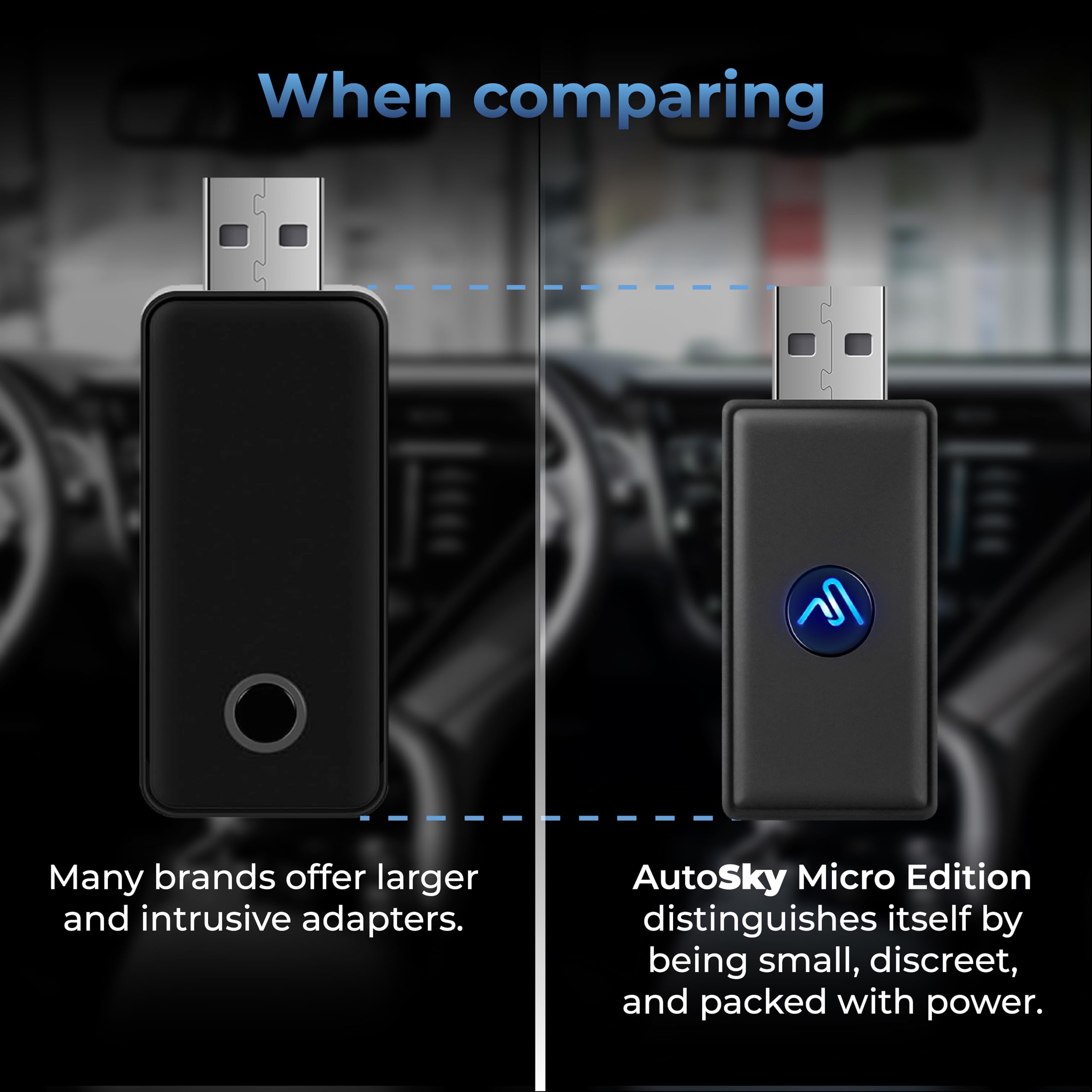 Autosky Wireless Carplay Adapter   Converts Wired To Wireless Carplay Dongle Plug & Play   Fit Cars 2015 Or Newer With Factory W