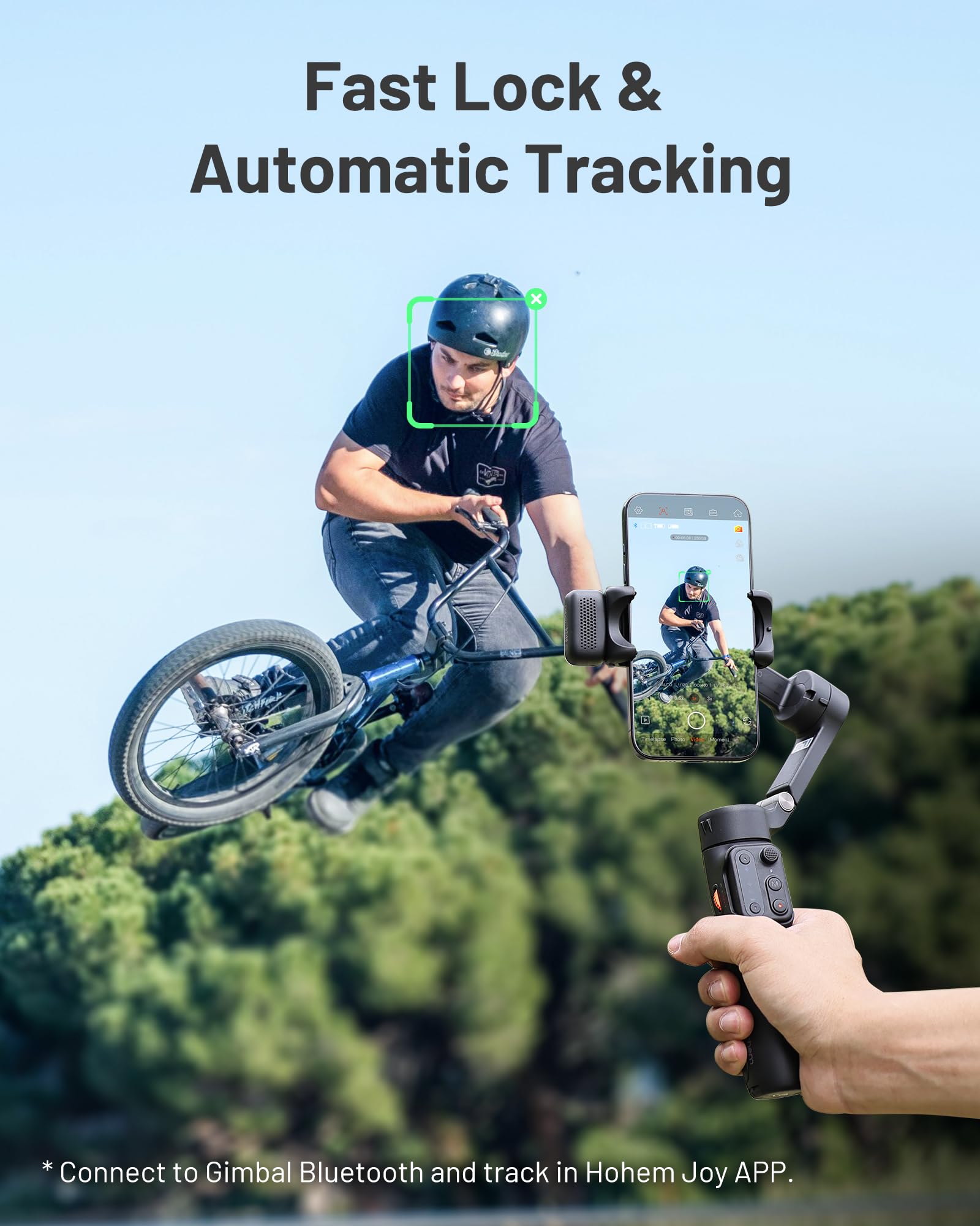 Hohem Isteady X3 Gimbal Stabilizer For Iphone, Phone Stabilizer For Video Recording With Object Tracking, 3-Axis Foldable Phone