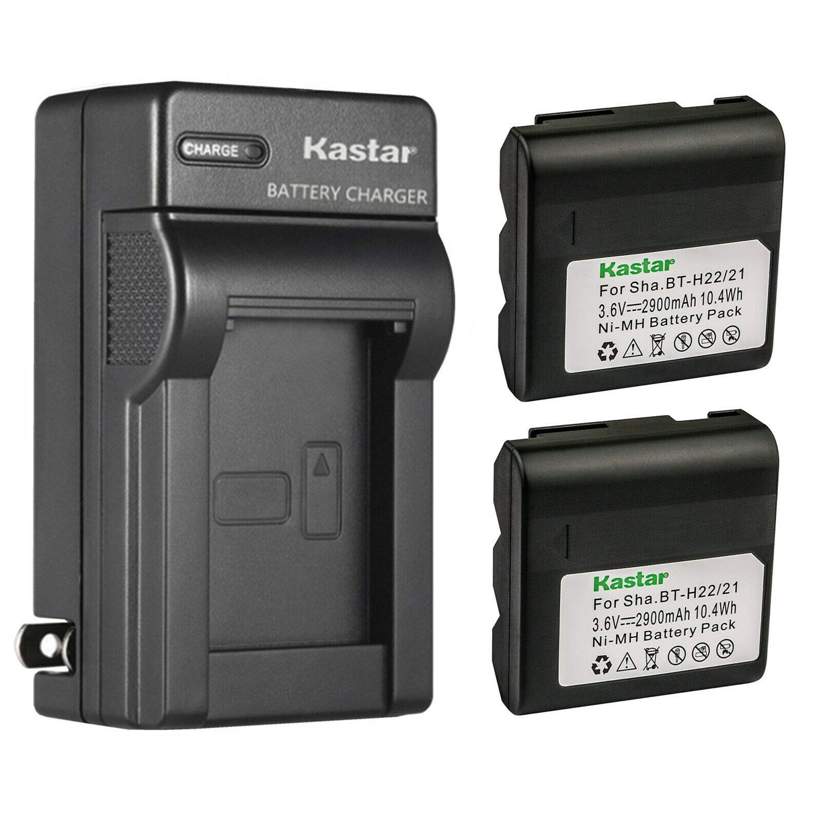 Kastar 2-Pack Battery and AC Wall Charger Compatible with Sharp BT-H21 BT-H21U BT-H22 BT-H22U BT-H32 BT-H32U BT-H42 BT-H42U, Dur