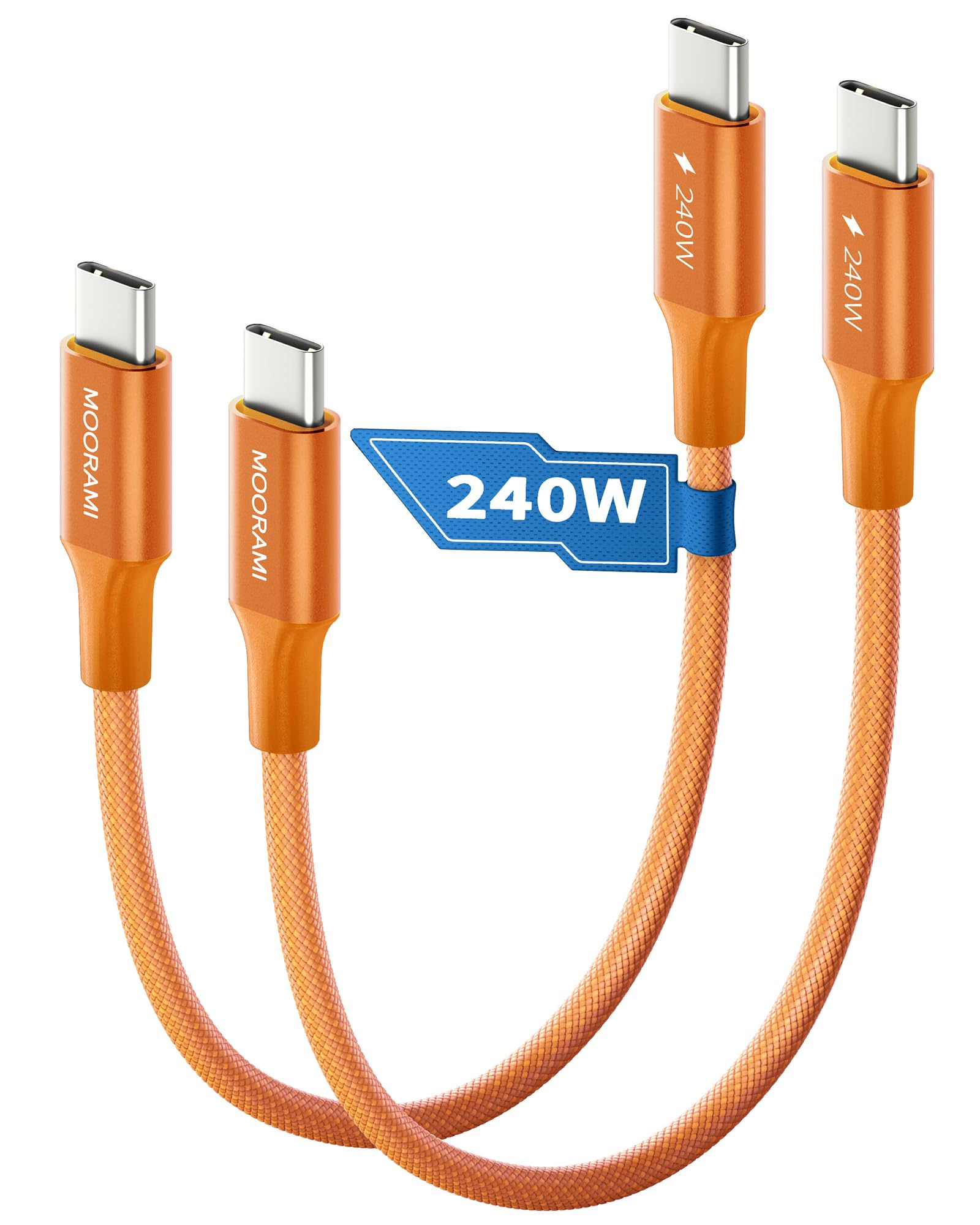 Moorami 2Pack 1.5ft 240W USB C to C Cable, Travel Station Laptop Hub