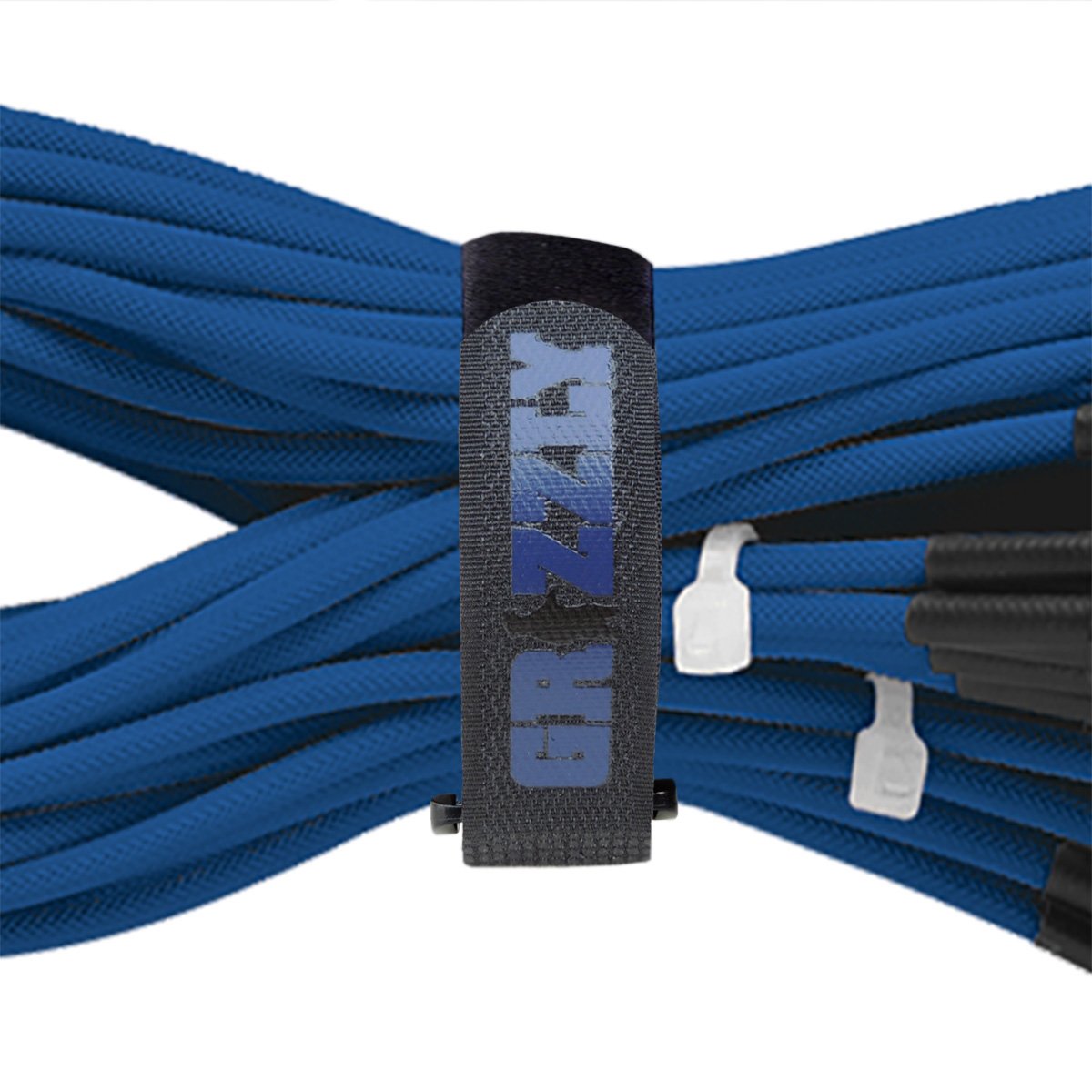 Officewerks Reusable Fastening Cable Straps And Ties, Variety Sizes (8'' 12'' 15'' 20'') Assorted 12 Pack, Black Nylon, Adjustab