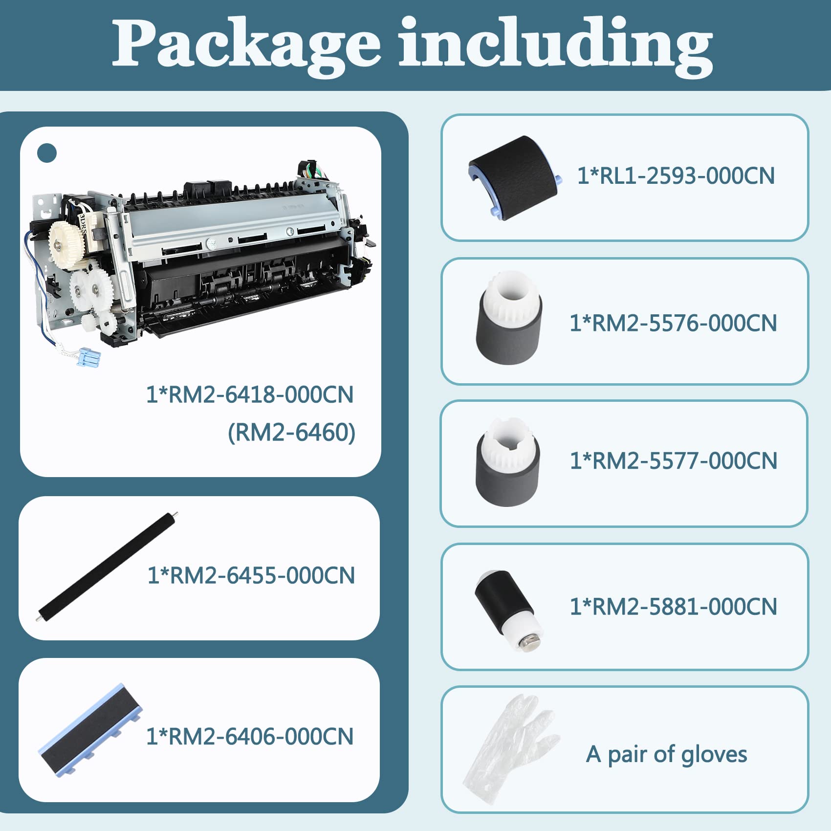 Rm2 6418 000Cn(Rm2 6460) Duplex Models Fuser Maintenance Kit For Color Laserjet Pro M377 M452 M477 (110V) Includes Rm2 6460 Fuse
