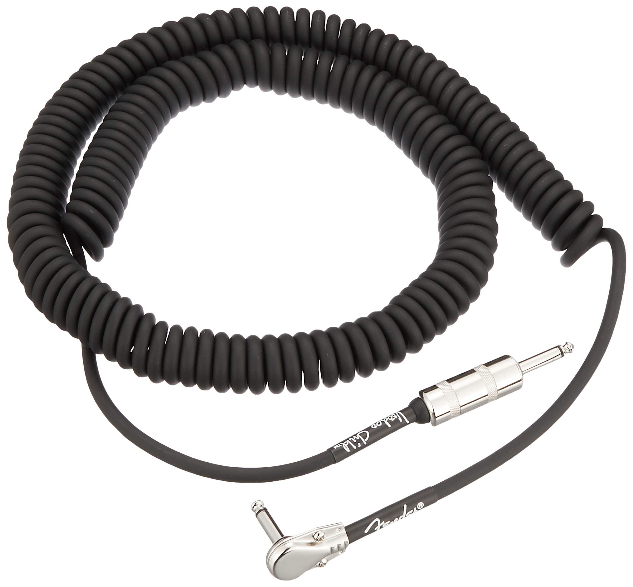 Fender Hendrix Voodoo Child Coiled Instrument Cable, Straight/Angle, Black, 30Ft