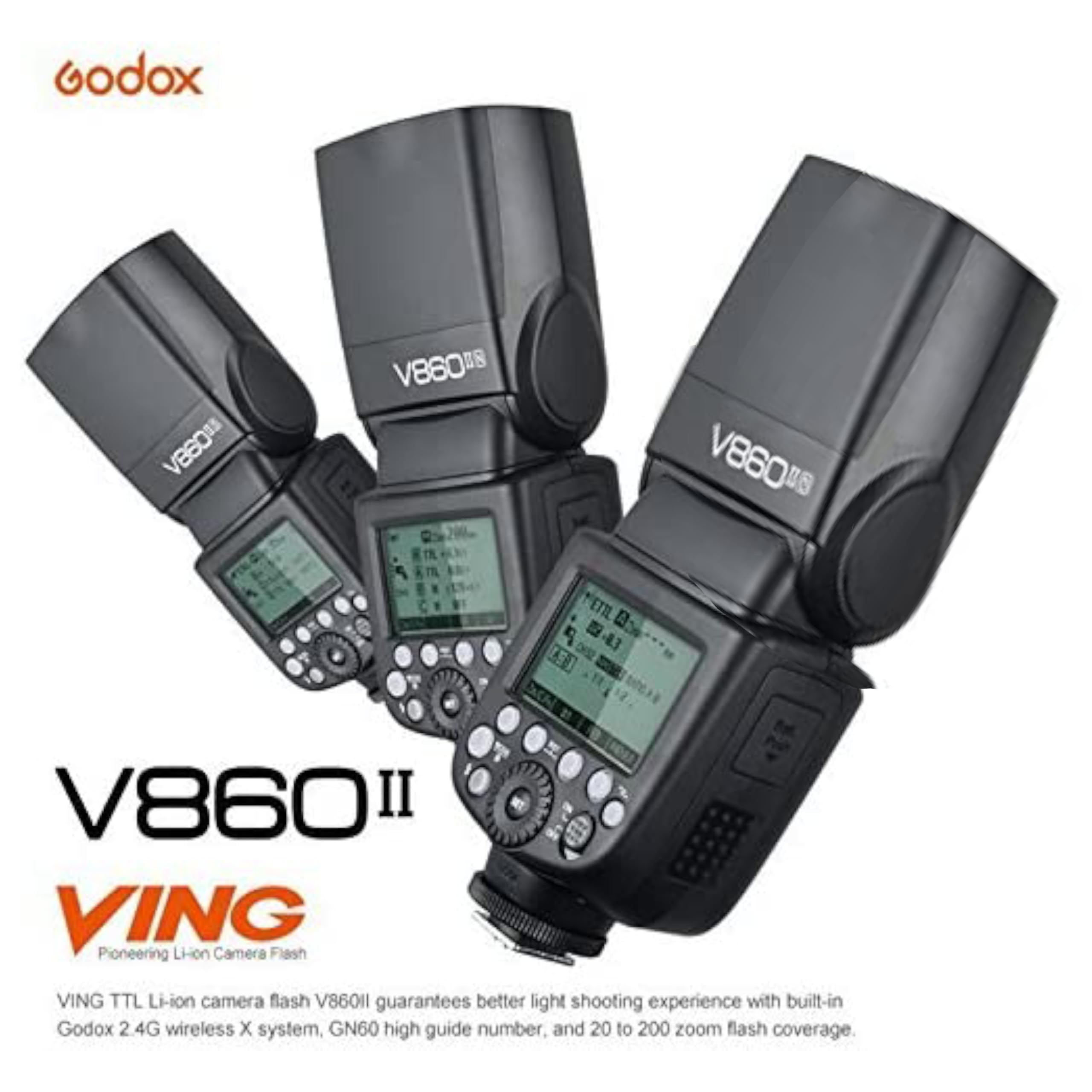 Godox Ving V860Ii-S 2.4G Hss 1/8000 Ttl Li-On Battery V860Ii Camera Flash Speedlite For Sony A7 A7R A7S A7Ii A7Rii A58 A99 A6000