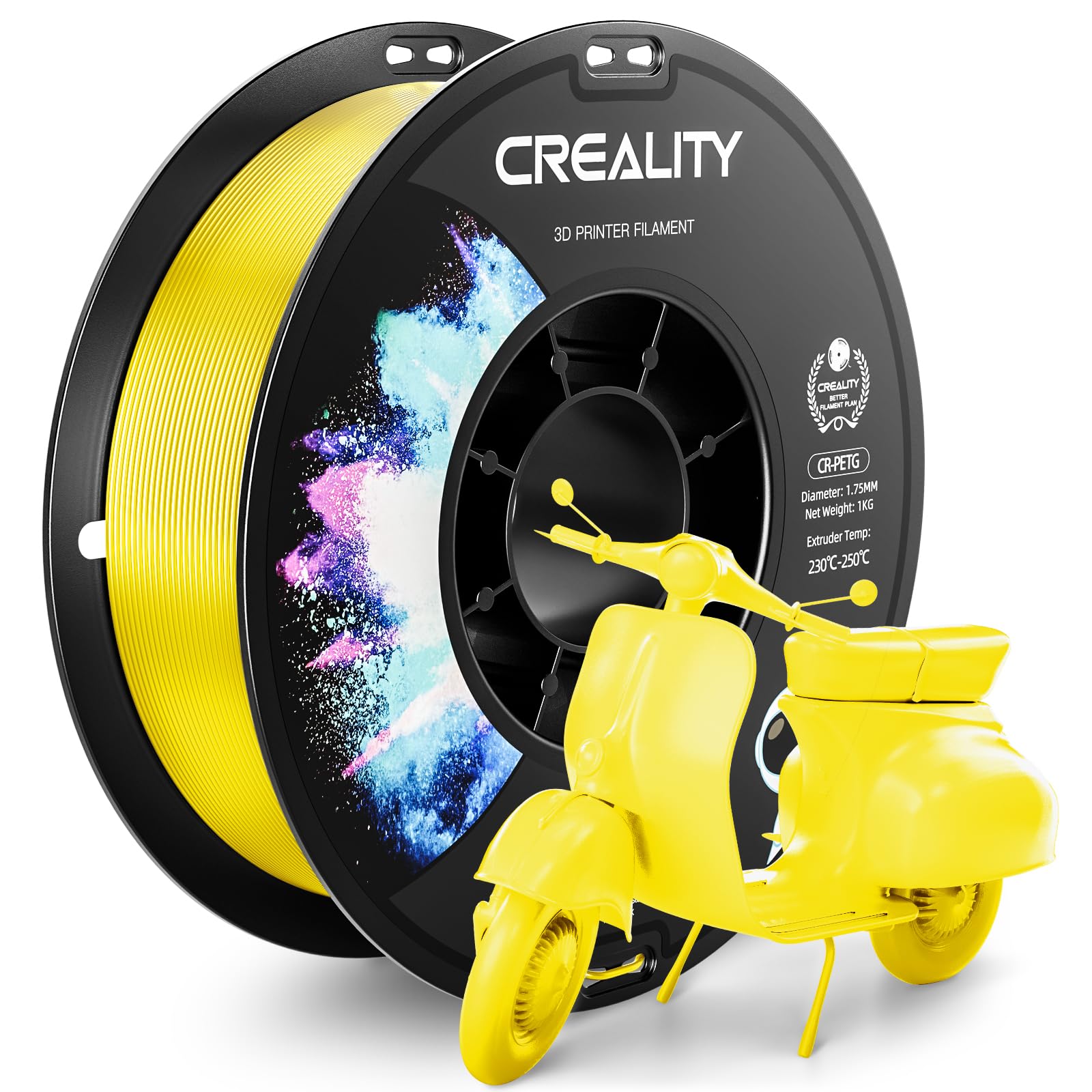 CREALITY PETG Filament 1.75mm 3D Printer Filament,1kg (2.2lb) Neatly Wound Spool, Dimensional Accuracy 0.03mm, 2024 Latest Batch