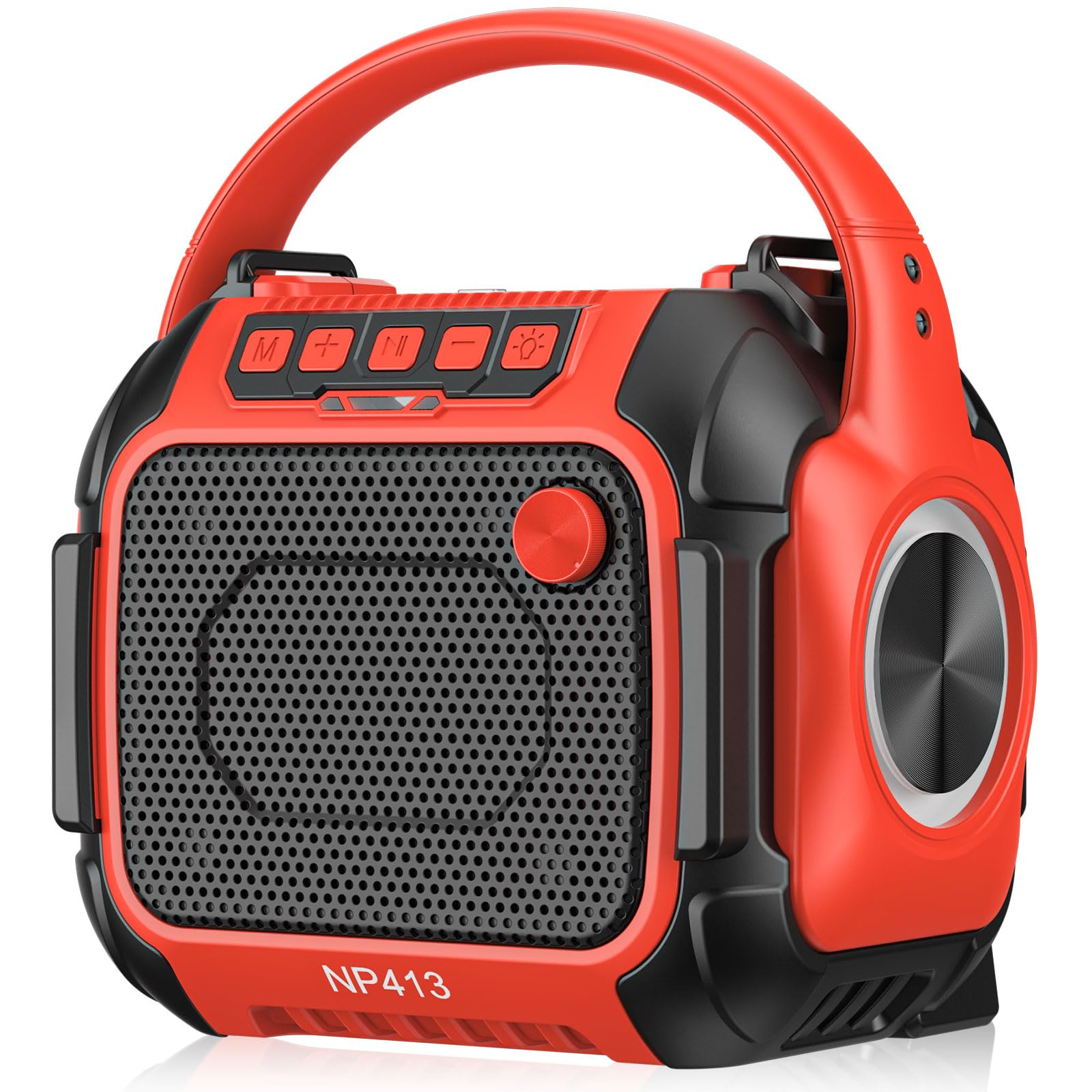 Bluetooth Speaker Compatible for Milwaukee 18V with FM Radio,Bluetooth 5.3,Aux Port Supported,TF-Card Input,USB & Type-C Chargin