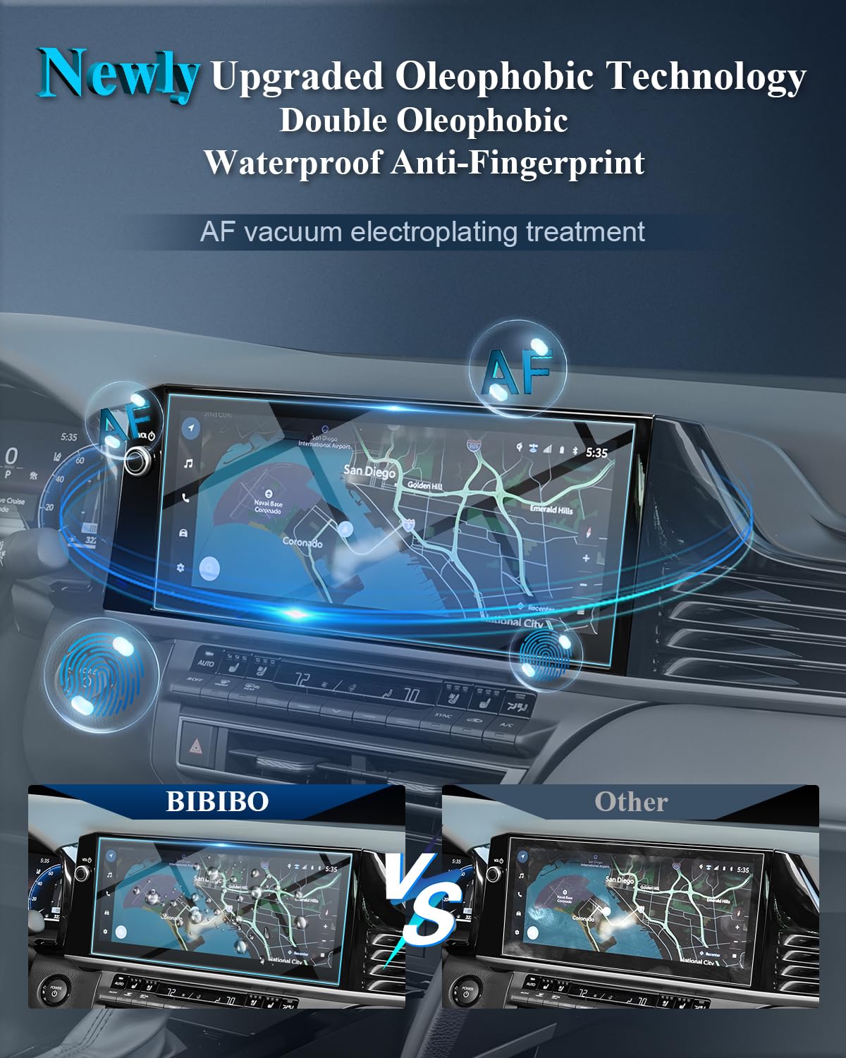 Bibibo Compatible With 2025 Toyota Camry Screen Protector 2025 Toyota Camry Xle/Xse 12.3' Tempered Glass Protective Film [Anti Glare& Scratch Ultra Clear] 2025 Toyota Camry Accessories 2025 Camry