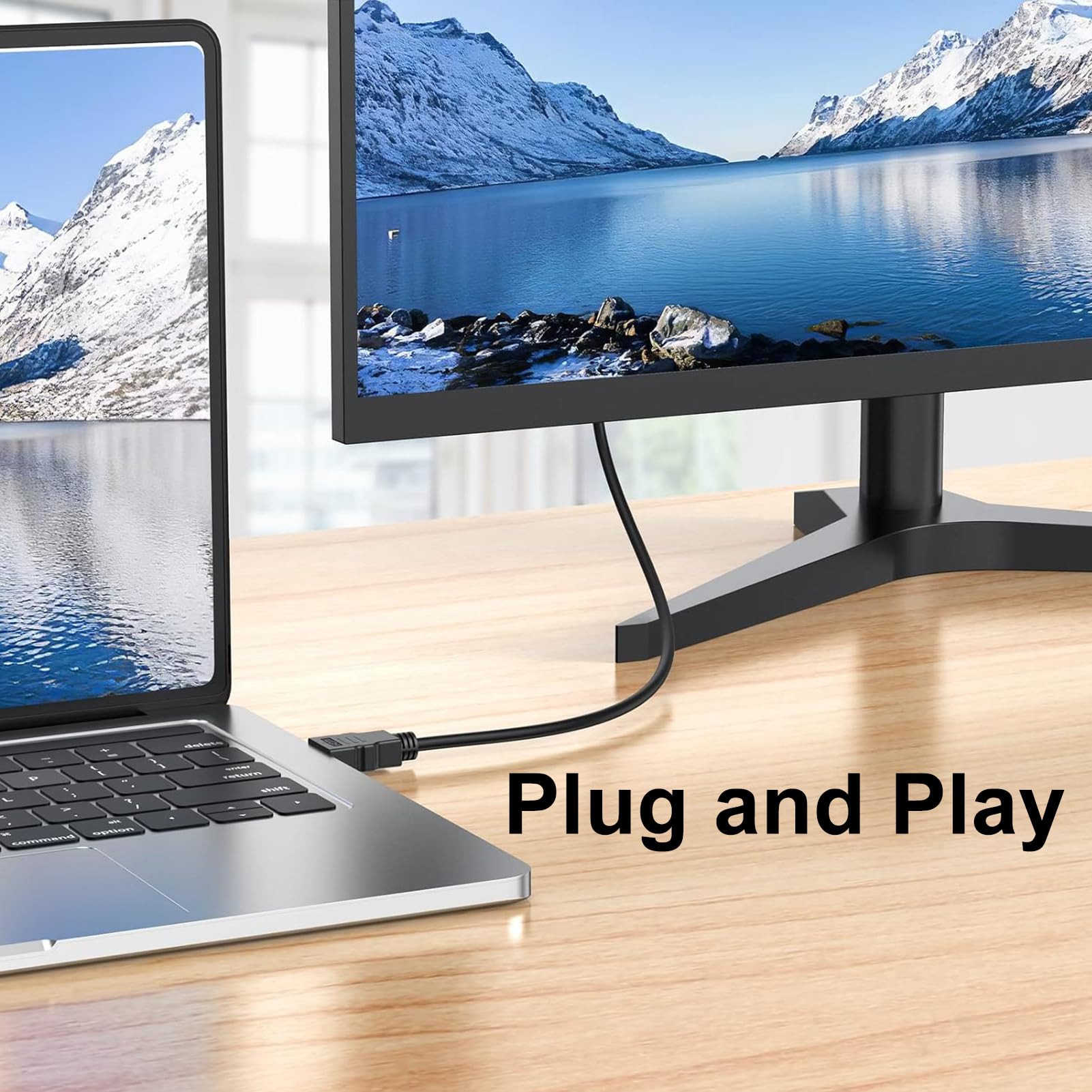 Uvooi Hdmi To Vga Cable 3Ft, Computer Hdmi To Vga Monitor Cord (Male To Male) Compatible For Raspberry Pi, Roku, Computer, Deskt