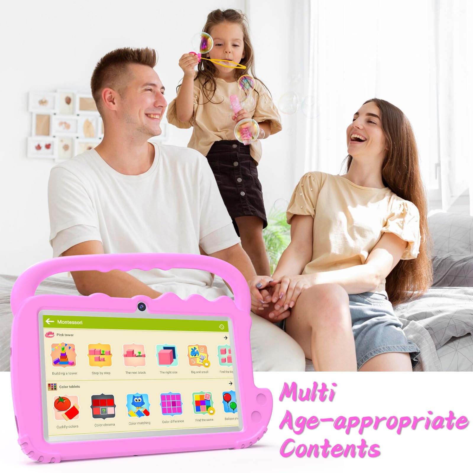 Yqsavior Kids Tablet 7 Inch, Android 12 Tablet For Kids, 4Gb Ram 32Gb Rom Toddler Tablet, Bluetooth, Ips Screen, Parental Contro