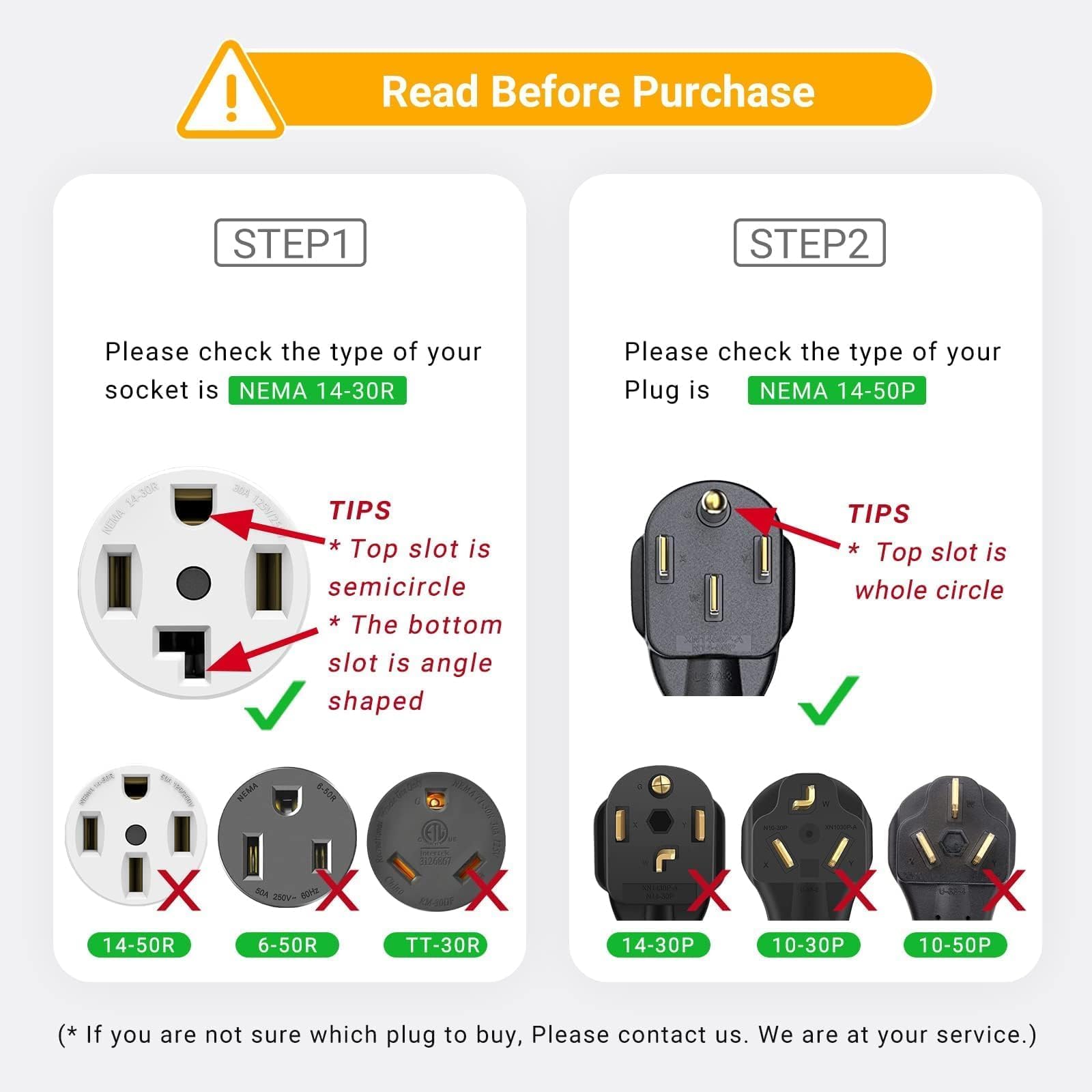 M1A2 Nema 14 30P To 14 50R Ev Charger Adapter Cord, 125V/250V 4 Prong Dryer Outlet Male Plug To 50 Amp 4 Prong Female Ev For Lev