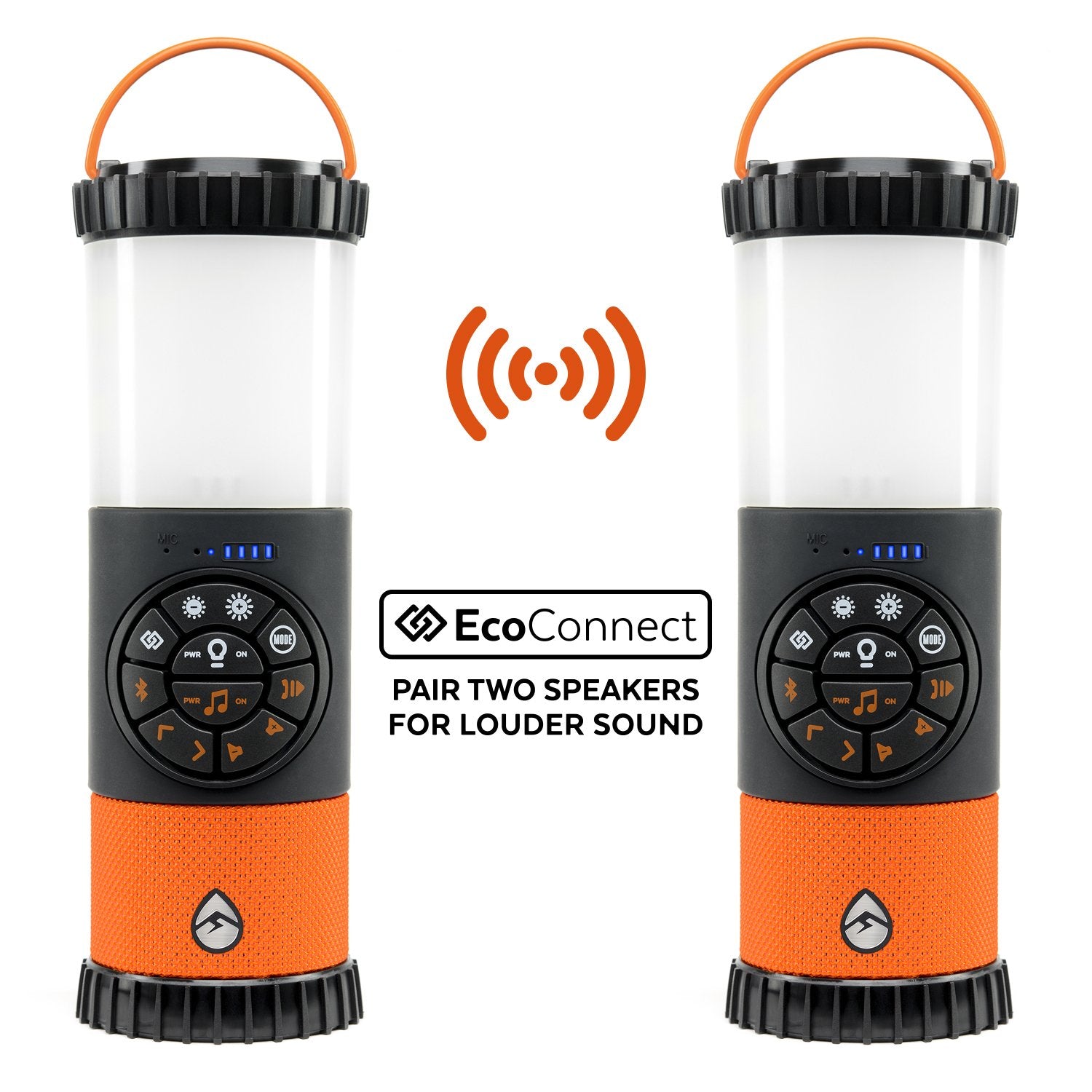 Ecoxgear 100% Waterproof Ecolantern With High Intensity Led'S, Built In 360 Degree Bluetooth Speaker & 4,400 Mah Power Bank   Orange