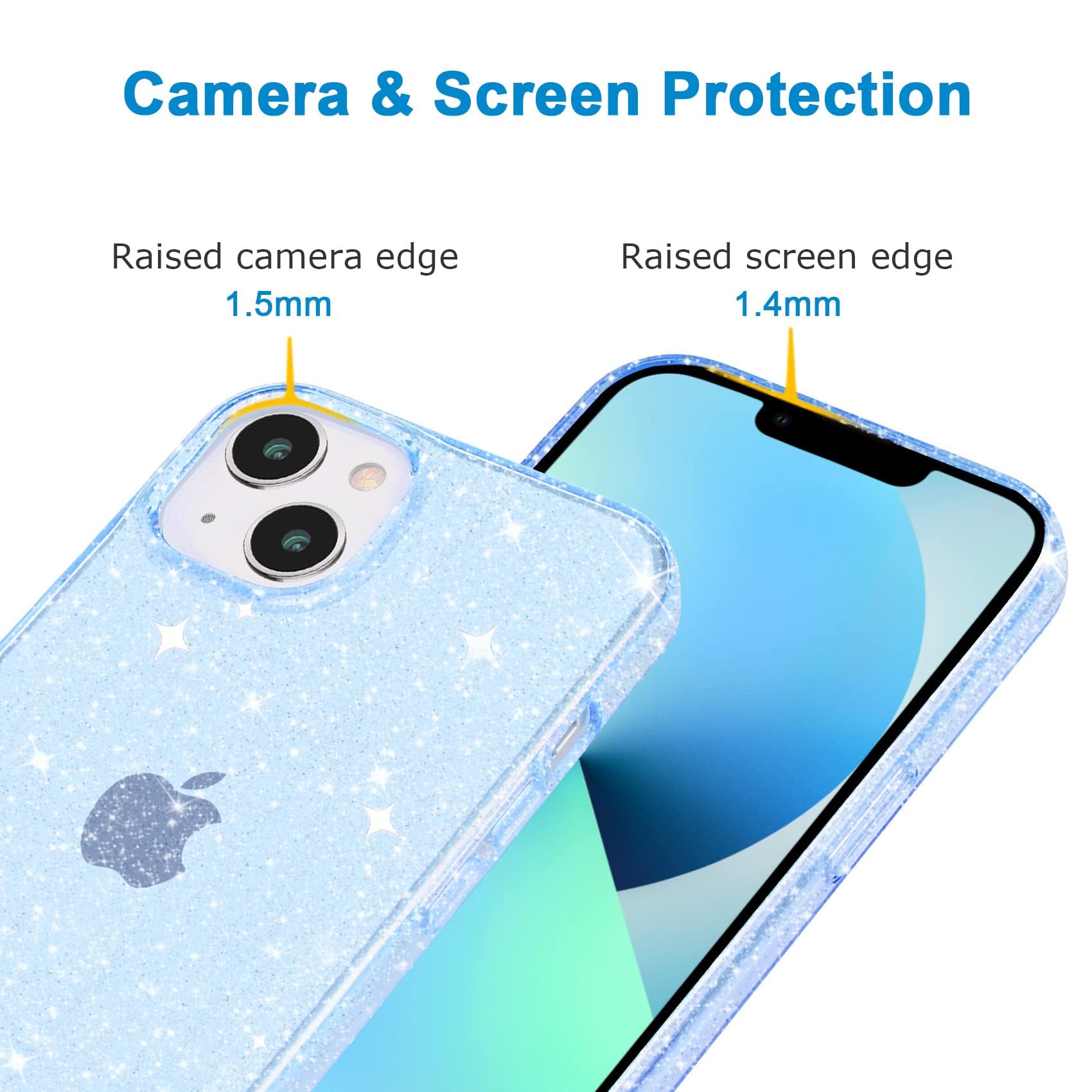 Jjgoo For Iphone 13 Case, Glitter Soft Tpu Shockproof Protective Bumper Cover, Sparkle Bling Sparkly Cute Slim Women Girls Phone