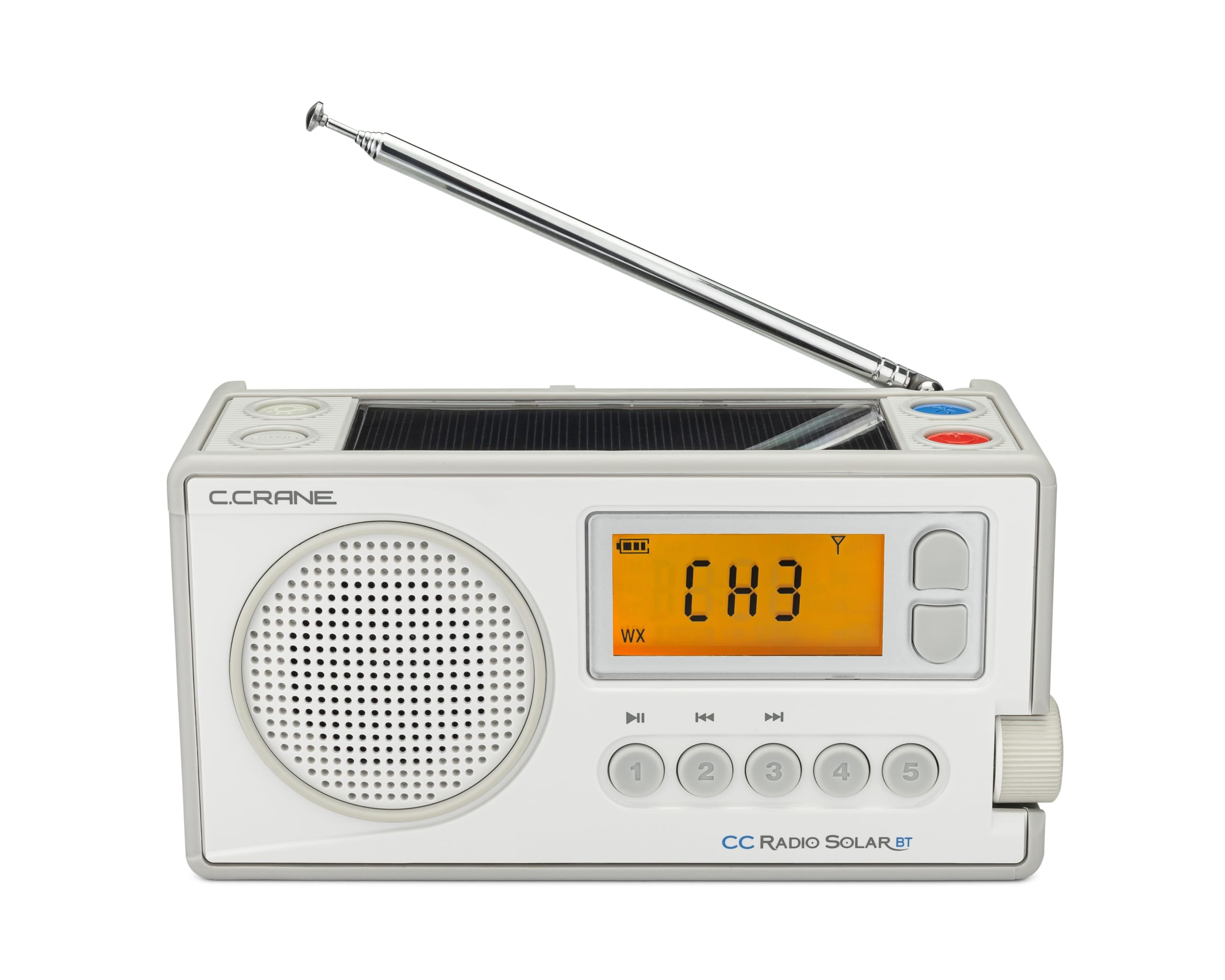 C. Crane Ccradio Solar With Bluetooth Receiving, Emergency Crank Noaa Weather Am/Fm  Multi Powered Radio   Built In Led Flashlig