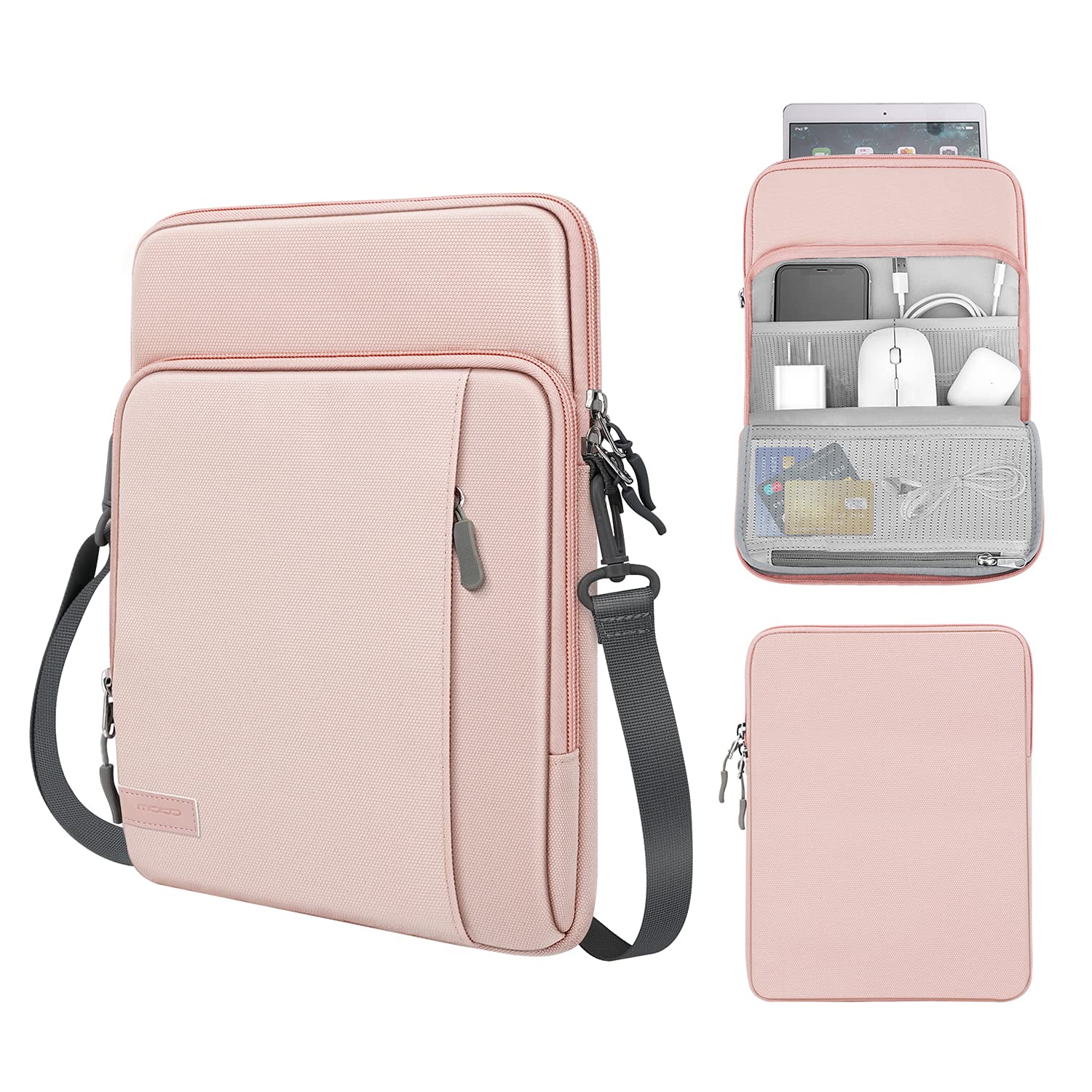 MoKo Laptop Sleeve Bag for 13.3 14 Inch, Notebook Carrying Case with Pocket Fits New MacBook Pro M3/M2 14' /13' M2/M1 Pro/M1 Max 14.2 2023 2021/Air 13.6' M2 2022, Surface Pro 9/8 13', Pink