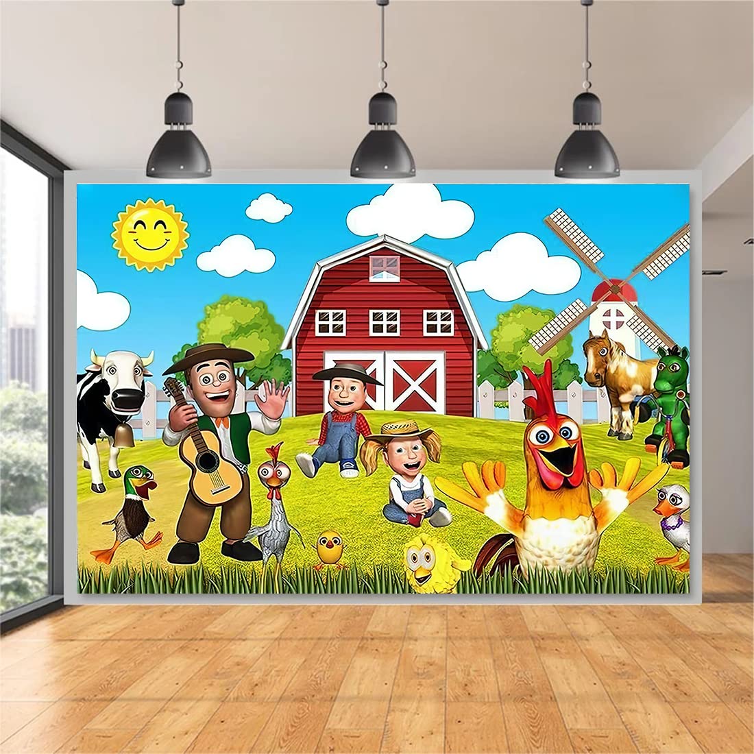 Theme Party Backdrops Farm Baby Birthday Party Baby Shower Kids Birthday Party Decoration Photography Background Props