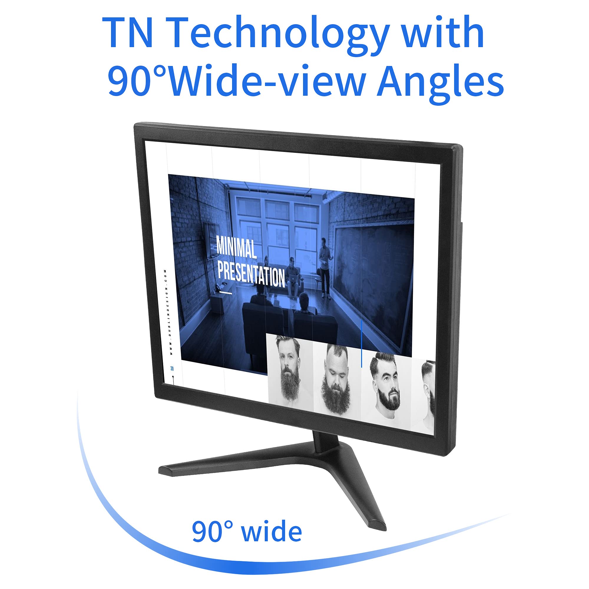 Thinlerain Pc Monitor 17 Inch 4:3 Led Backlit Monitor 1280 X 1024, 60 Hz Refresh Rate, 5Ms Response Time, Vesa Mountable, Vga, H