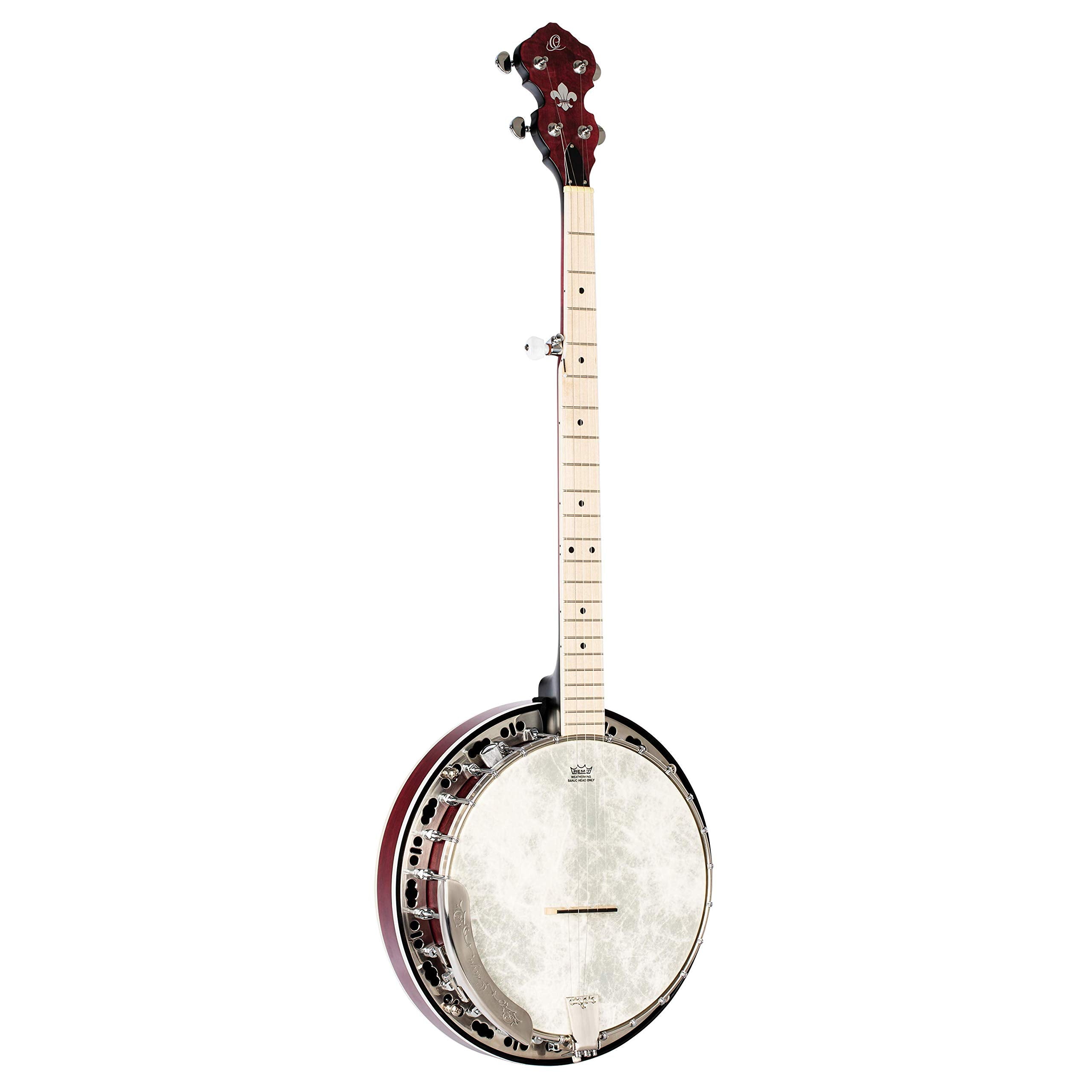 Ortega Guitars Facon Falcon Series 5-String Quilted Maple Resonator Acoustic-Electric Banjo w/Bag, Right (OBJE400TFR)