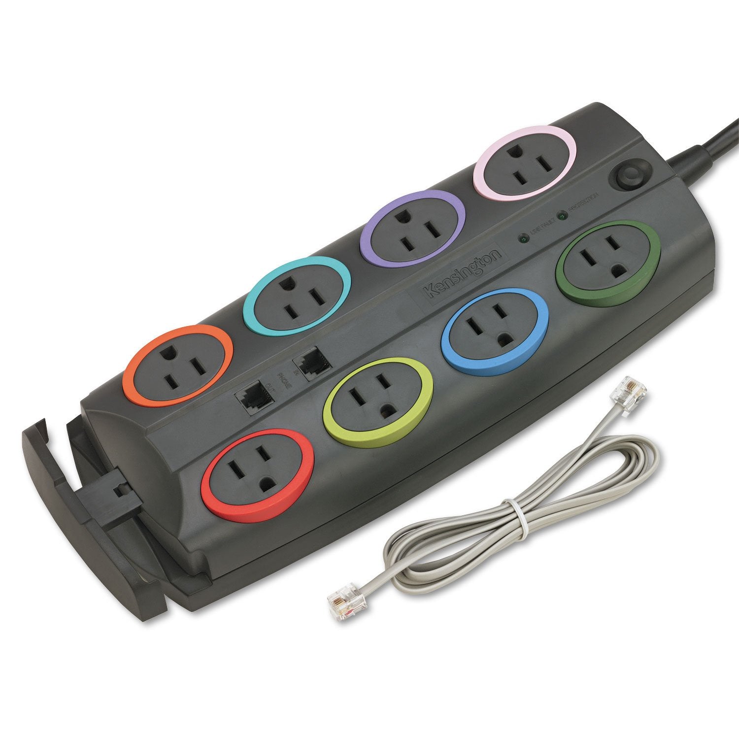 Kensington 62691 Socket Adapter, 3090 Joules, 8 Outlets, 8 Ft Cord, Gray