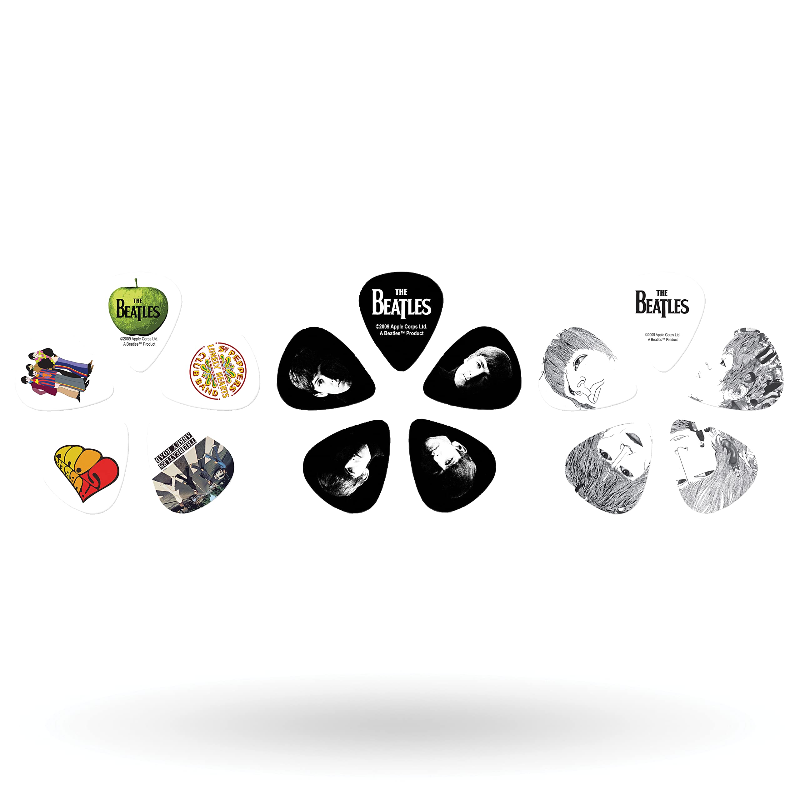 D'Addario Accessories Beatles Guitar Picks   The Beatles Collectable Guitar Picks   Picks With Tin, 15 Pack, Logo