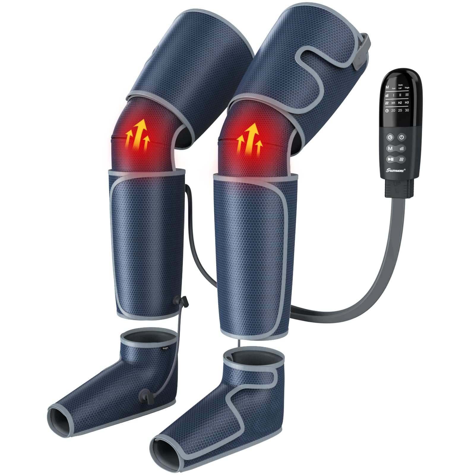 Leg Massager For Circulation And Pain Relief Fsa Hsa Eligible, Air Compression Foot Massager With 3 Heat Levels 4 Modes, 4 In 1