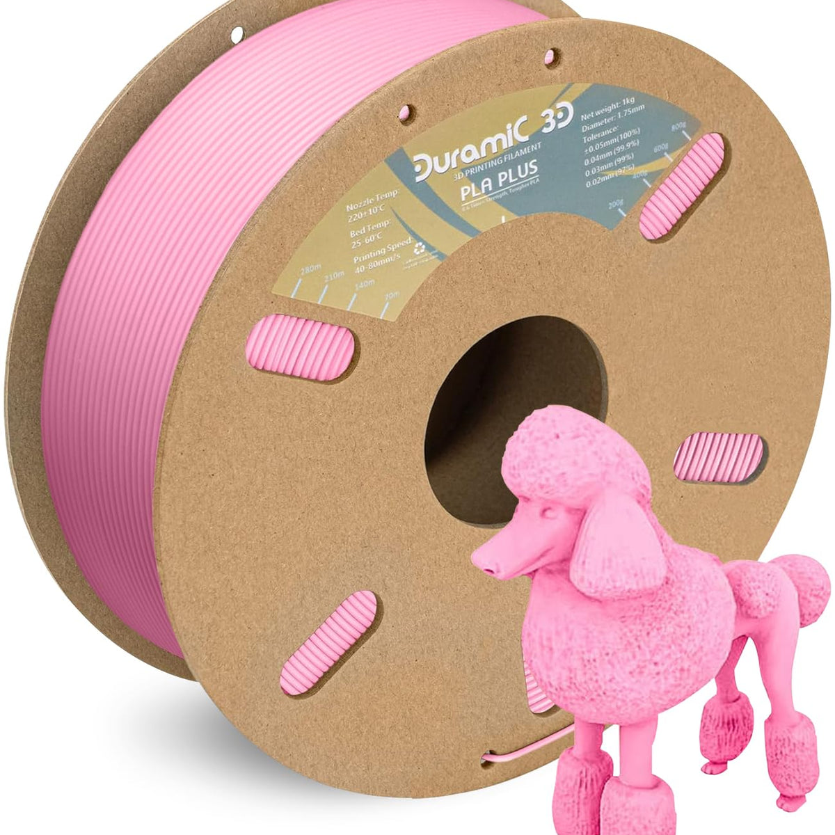 DURAMIC 3D PLA+ Filament 1.75mm 1Kg Pink, PLA Plus Filament 1Kg Spool ...