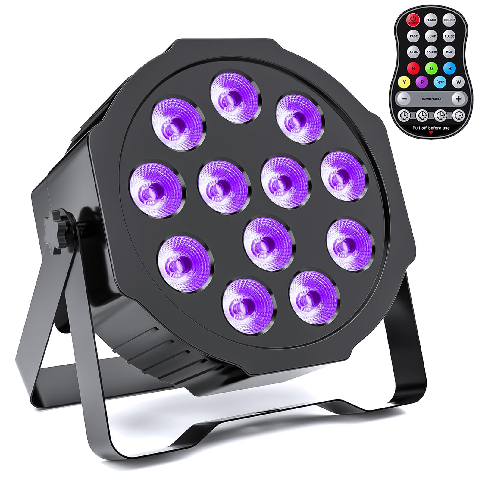 Rechargeable Par Lights Uplights RGBWA+UV 6-in-1 LED Battery Powered Stage Lights, HOLDLAMP DJ Lights Sound Activated with Remot