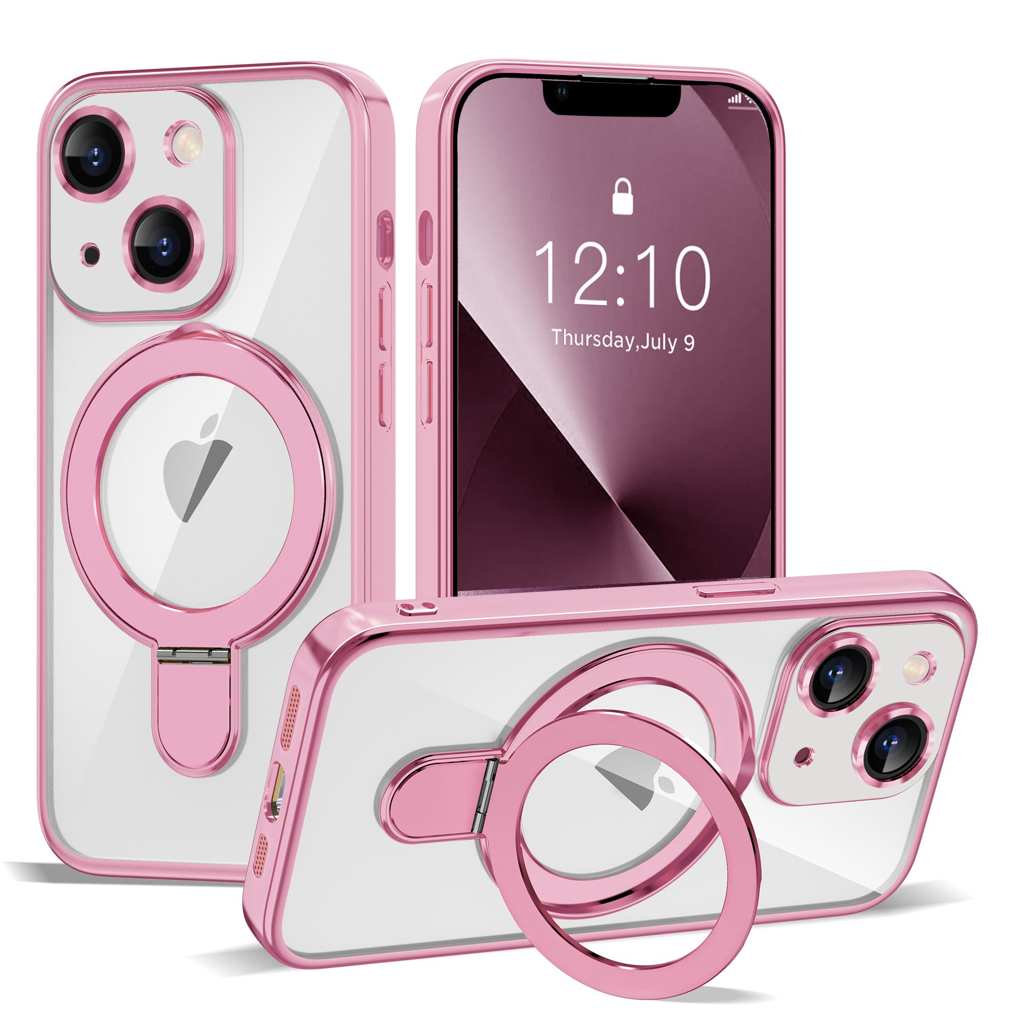 ETPESOK Compatible with iPhone 13 Case with Invisible Magnetic Ring Stand [Compatible with Mag-Safe] [Full Camera Lens Protector