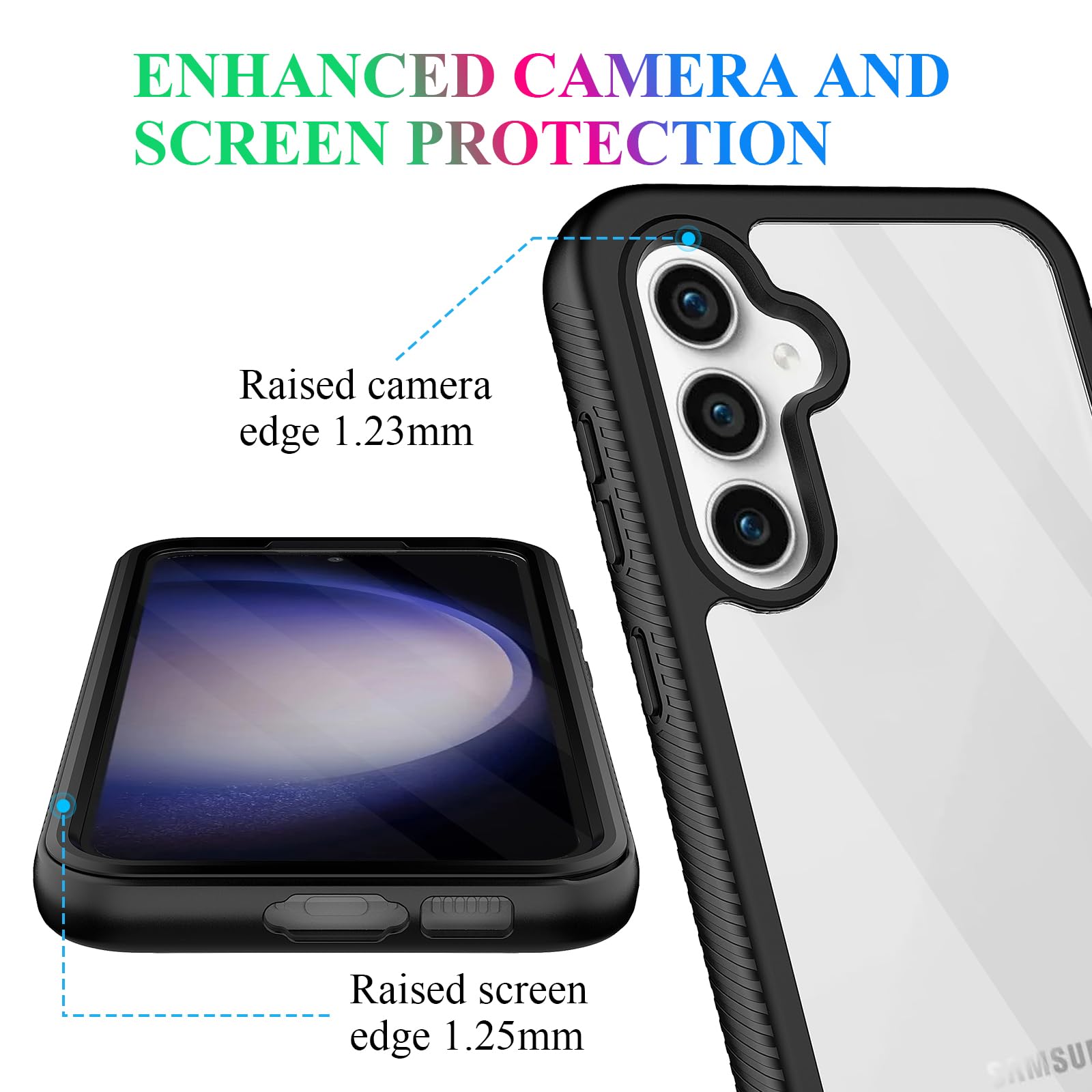 Wahhle Compatible With Samsung Galaxy S23 Fe Case, Built In Screen Protector Full Body Shockproof Slim Fit Bumper Protective Pho