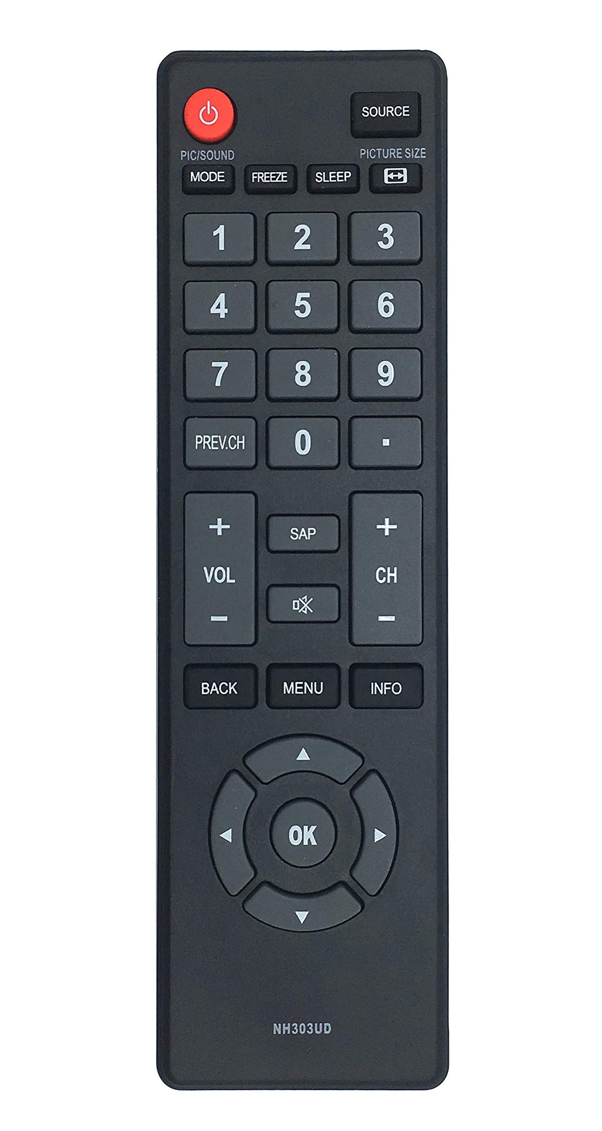 NH303UD Replaced Remote fit for Emerson TV LE391EM4 LF320EM4A LF391EM4 LF461EM4 LF320EM5S LE240EM4 LE320EM4 LF320EM4 LF501EM4 LF461EM4 LF501EM4 LF501EM4F LE240EM4 LE290EM4 LE320EM4 LF320EM4 LF320EM