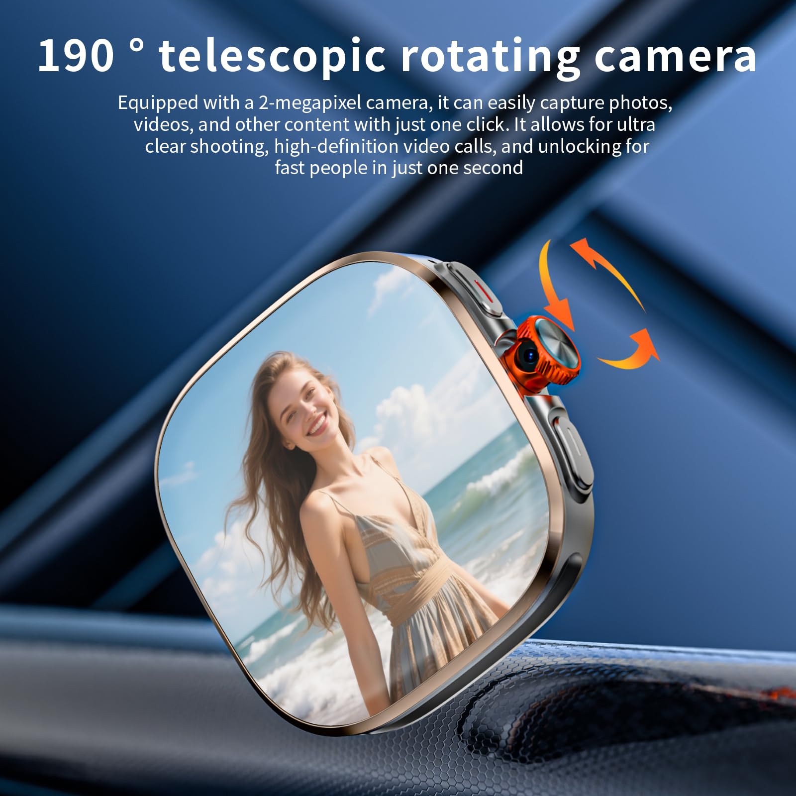 Lokmat 4G Sim Card Android Smart Watch, 2.16 Amoled Large Screen 3Gb+32Gb Smartwatch For Men Women With Rotating Camera Wifi G