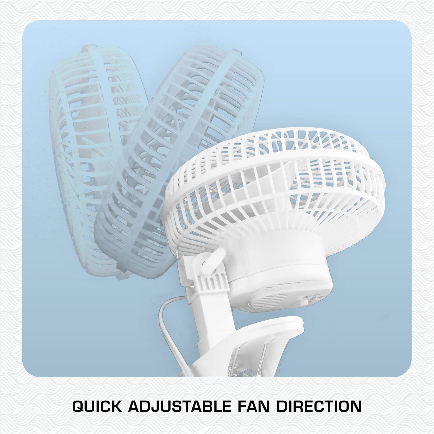 Hurricane 6" Classic Clip Fan - 2 Speed Portable Mini Desk Fan for Home Office, Stroller, Travel - White