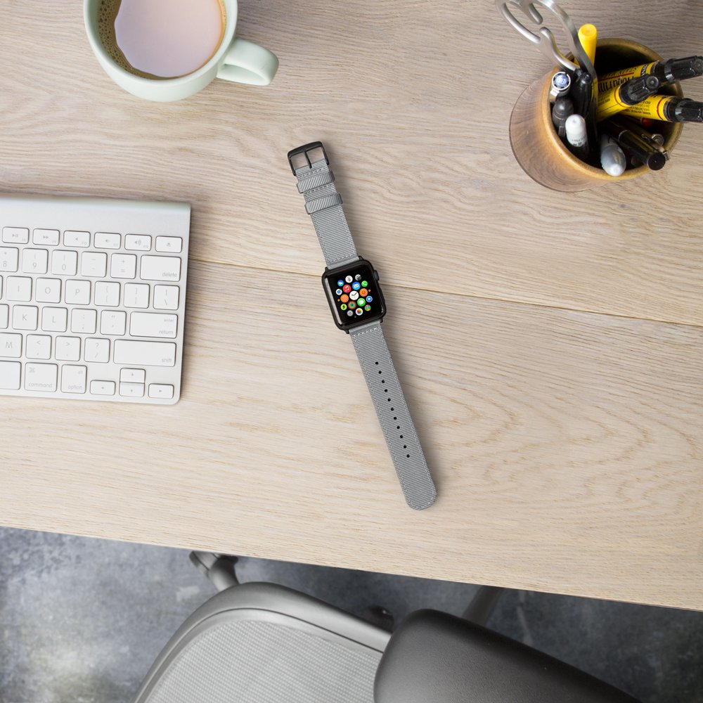 Archer Watch Straps - Premium Nylon Straps For Apple Watch (Gray, Black, 44/45/46/49Mm)