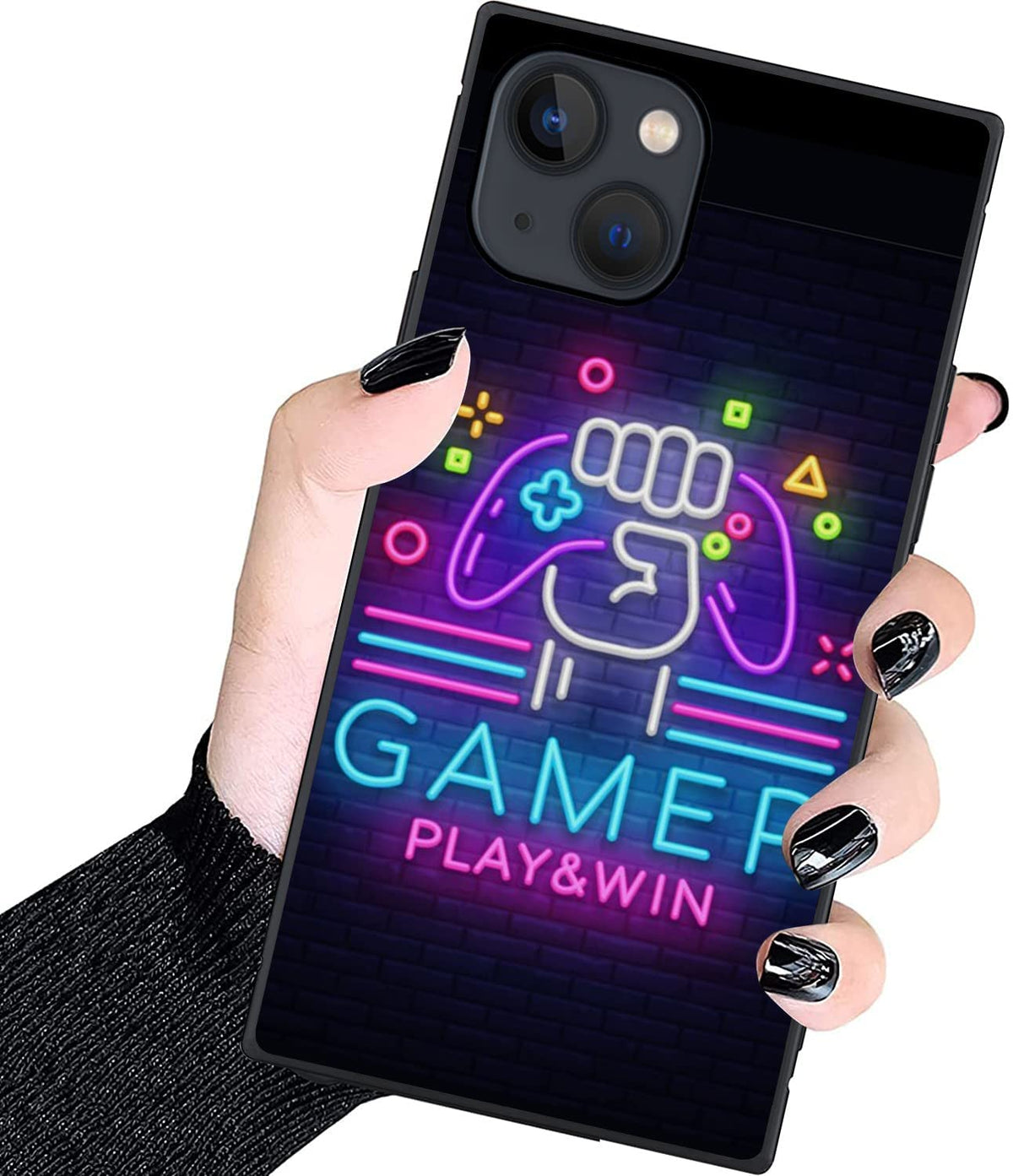 Luxury Square Case For Iphone 13/Iphone 14,Fashion Elegant Square Case For Women Girls,Hard Pc+Soft Silicone Case Is Shock Proof