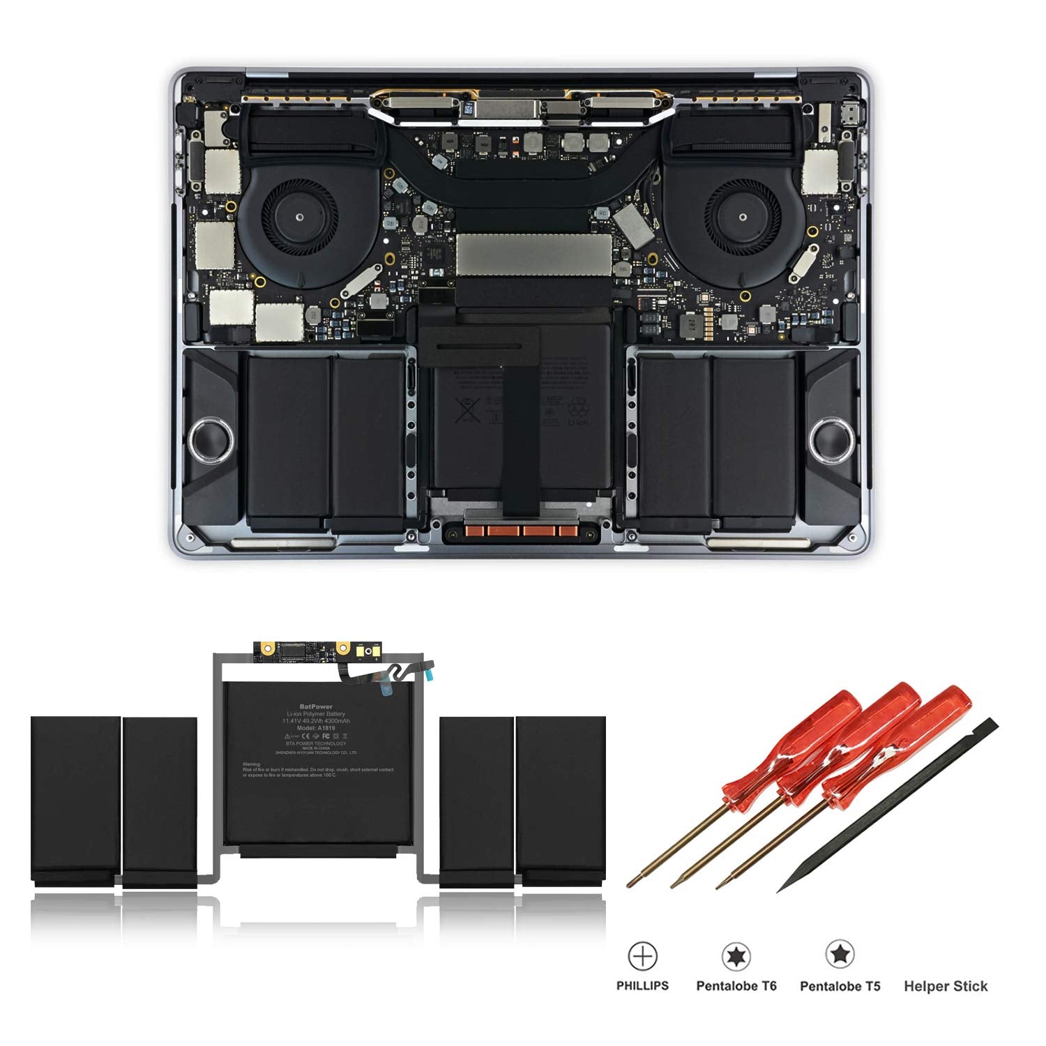 Batpower A1819 Replacement Laptop Battery For Apple Late 2016 Mid 2017 Macbook Pro 13 A1706 Emc 3071 Emc 3163 Battery Macbook Pr
