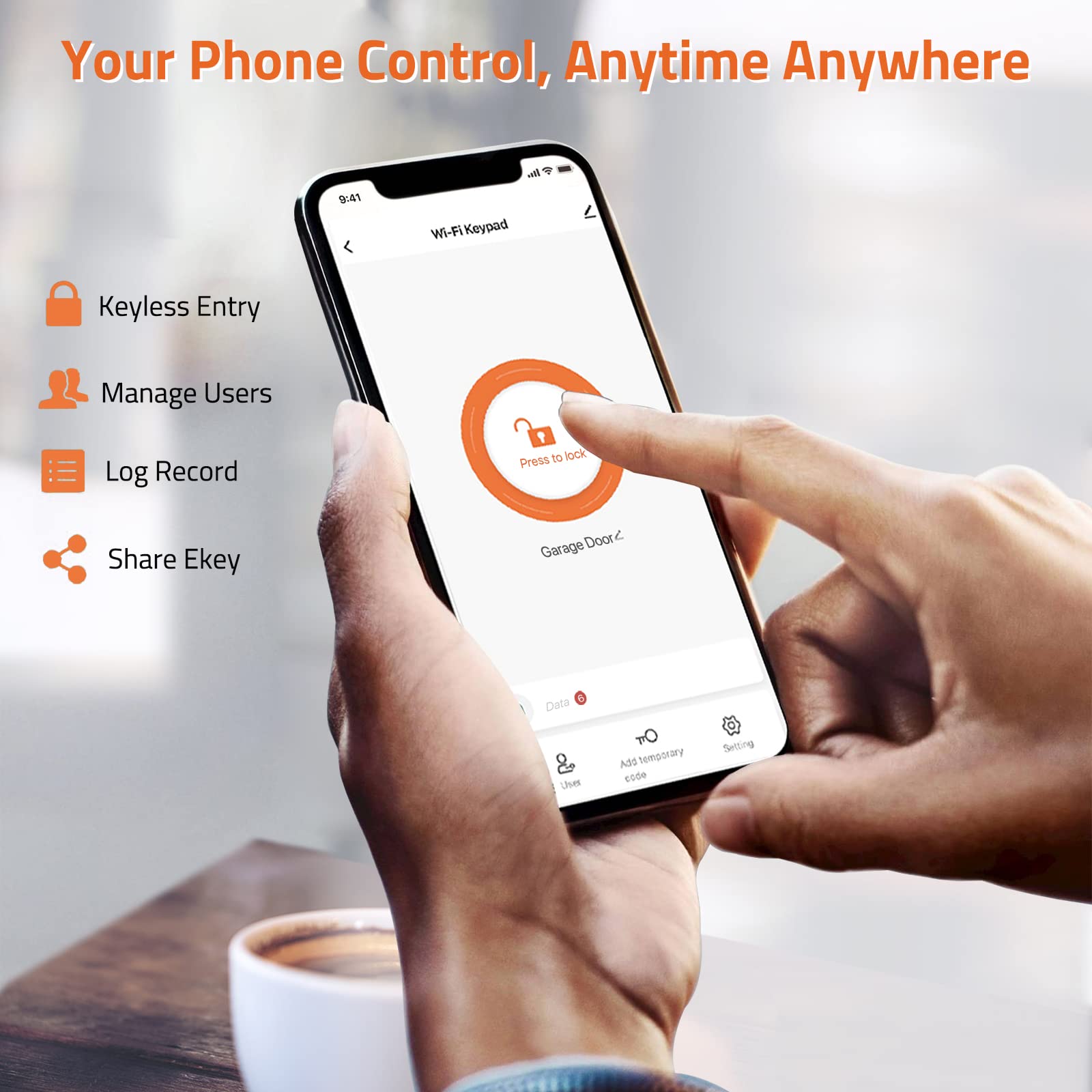 Wireless Wifi Access Control Keypad, Metal Stand Alone Door Access Control System, Em Card Reader, Weatherproof, Backlight, Tuya